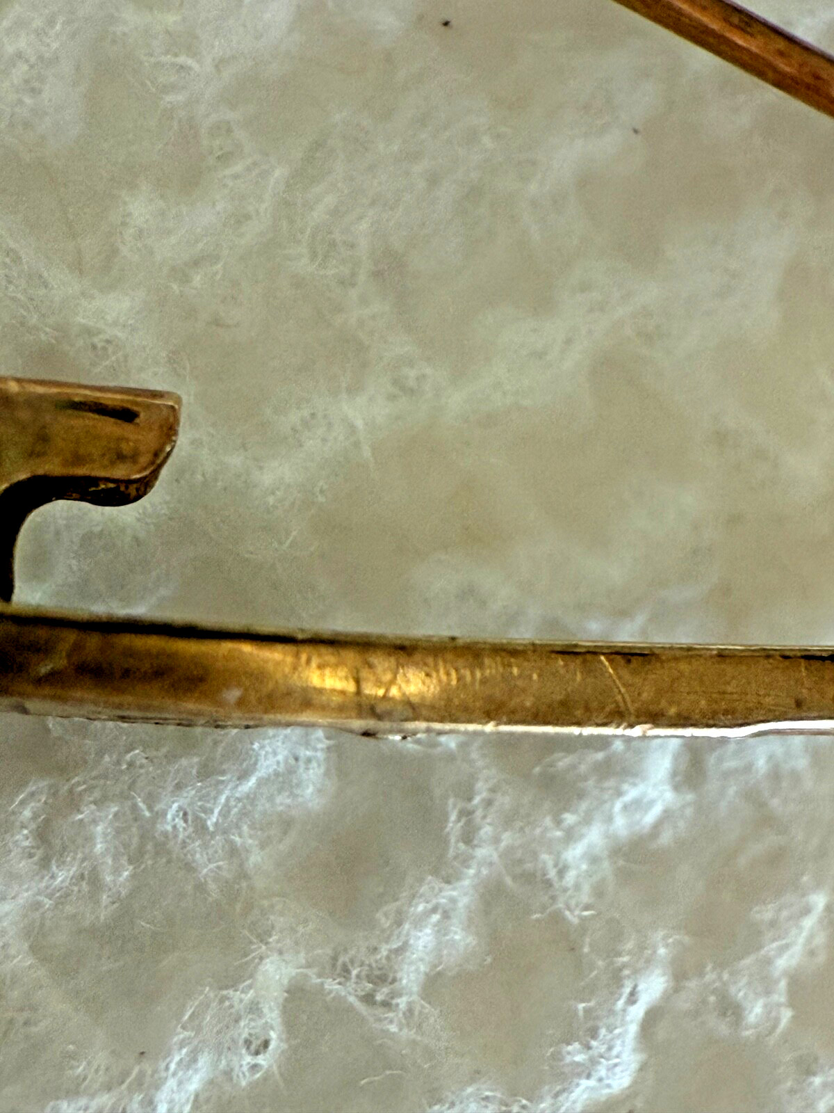 Etched gold or gold-filled baby beauty Victorian Edwardian safety clasp pin