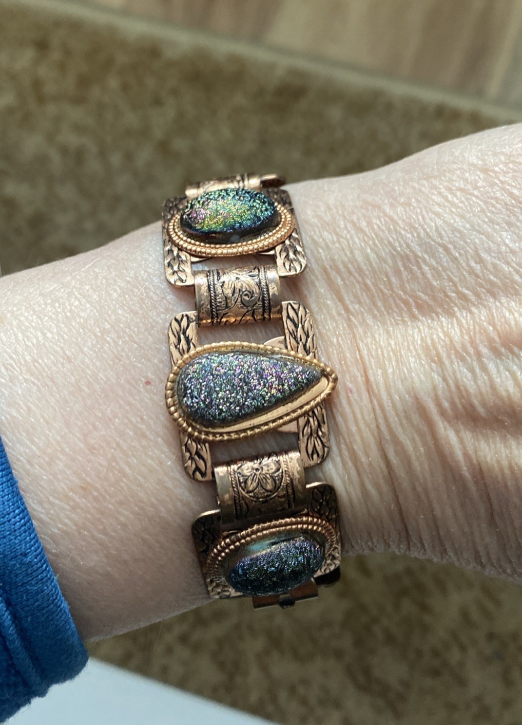 Vintage Coppertone Bohemian Link Bracelet