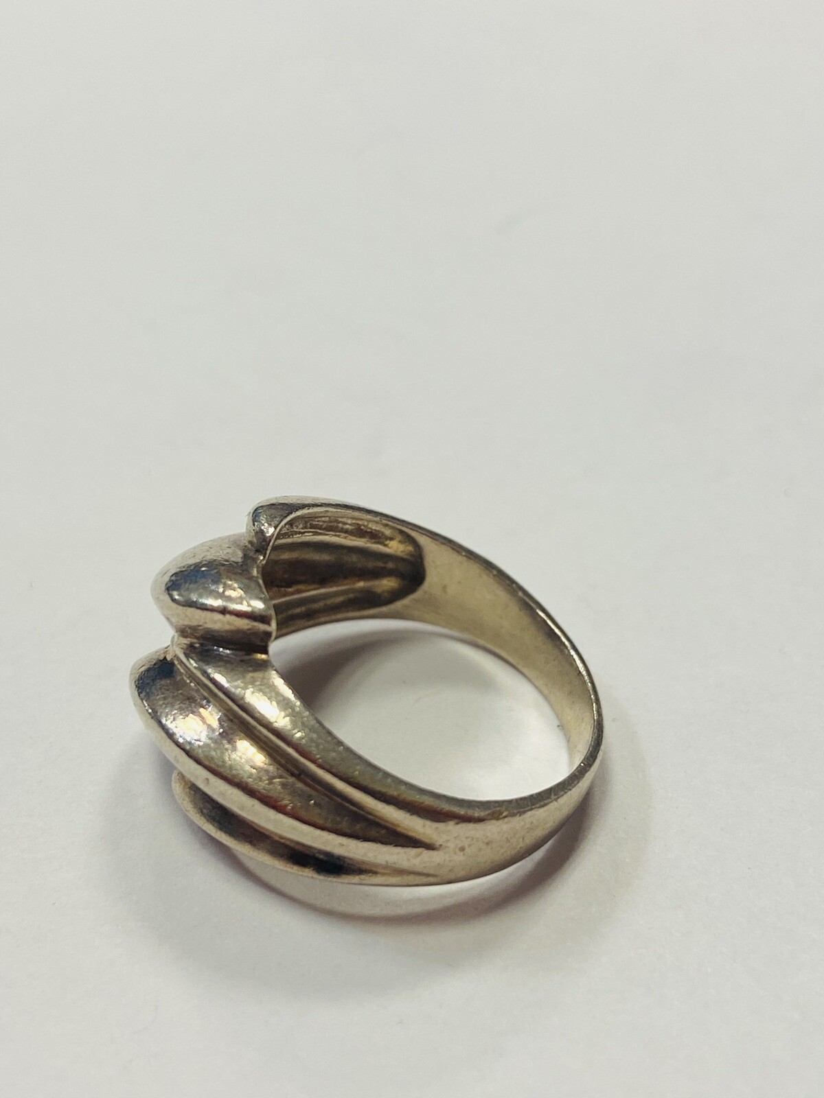 .925 Sterling Silver wave front Ring SZ 7