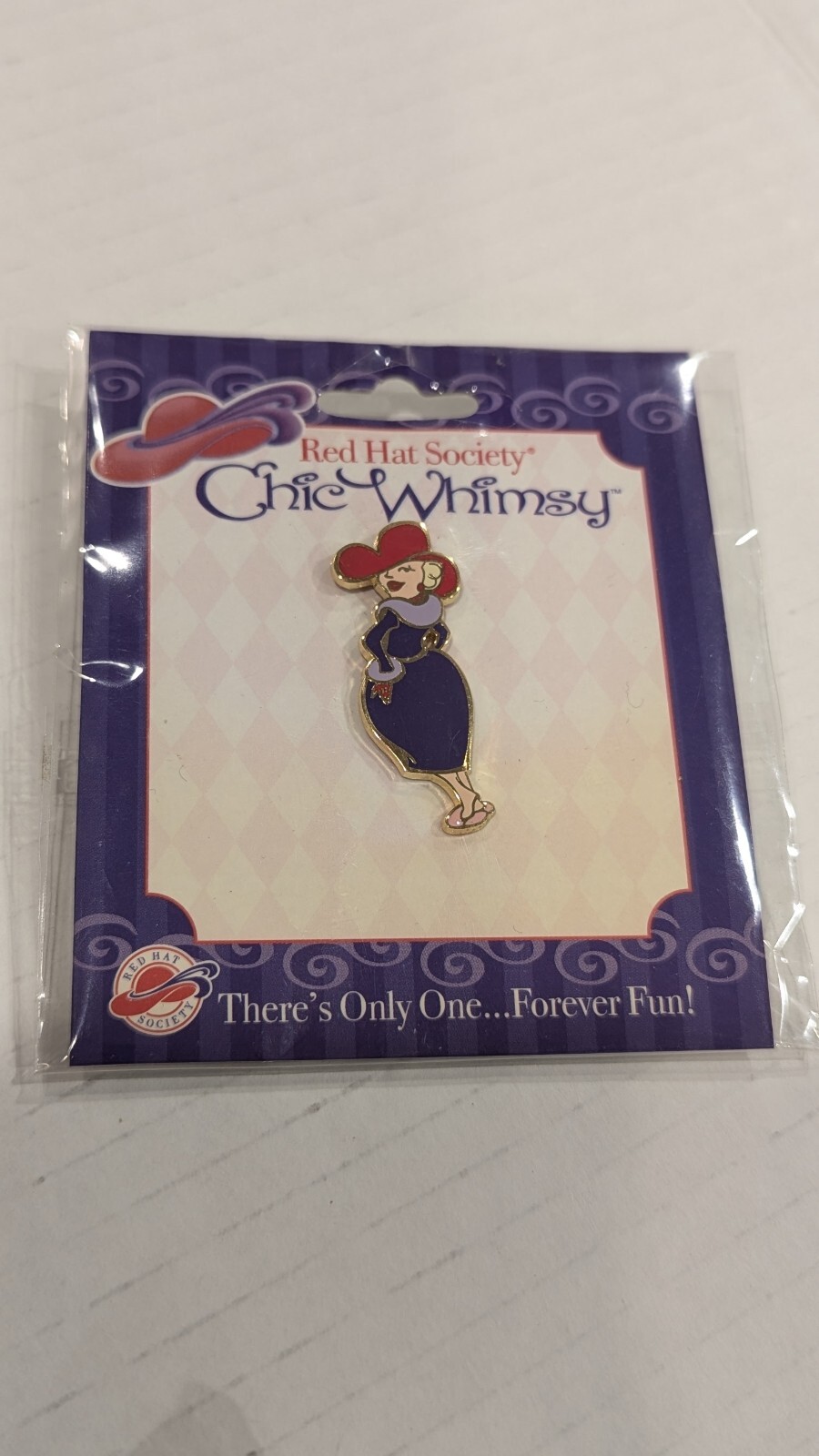 Red Hat Society Brooches Pins Earrings (2) Are New In Original Packaging