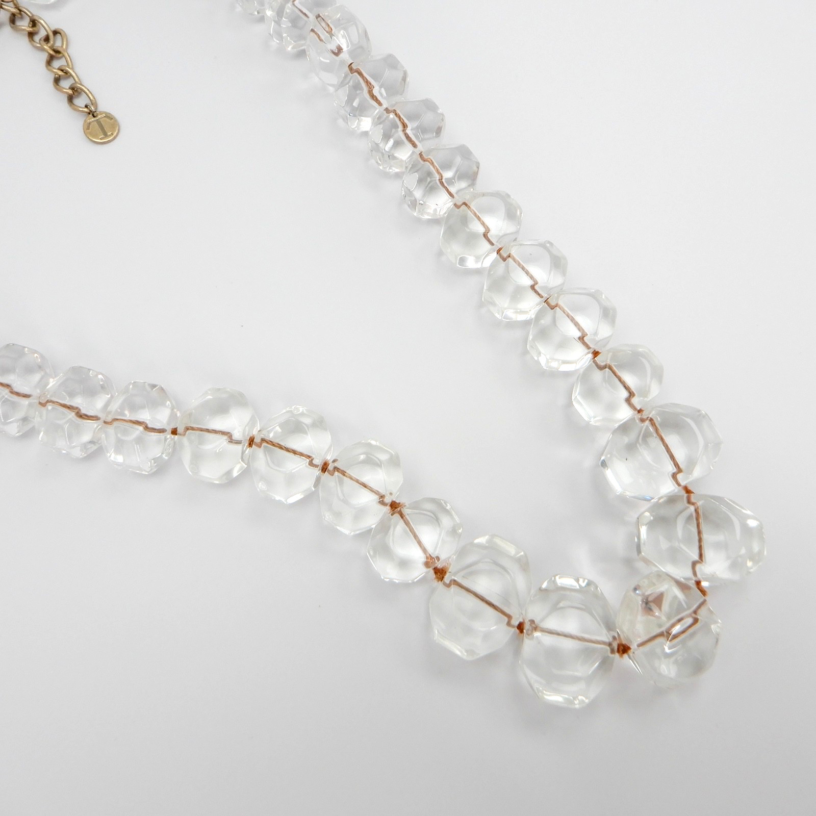 Clear Lucite Chunky Bead Necklace 22 Inches Translucent “T” Talbots