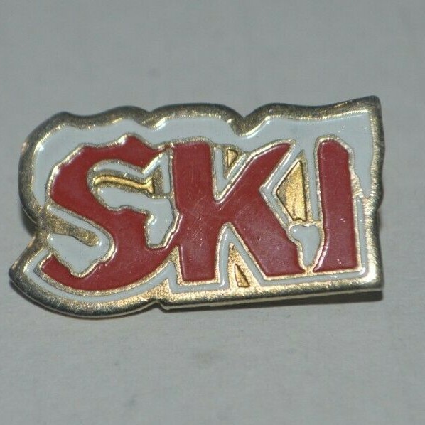 SKI Goldtone Pin with Safety Clasp