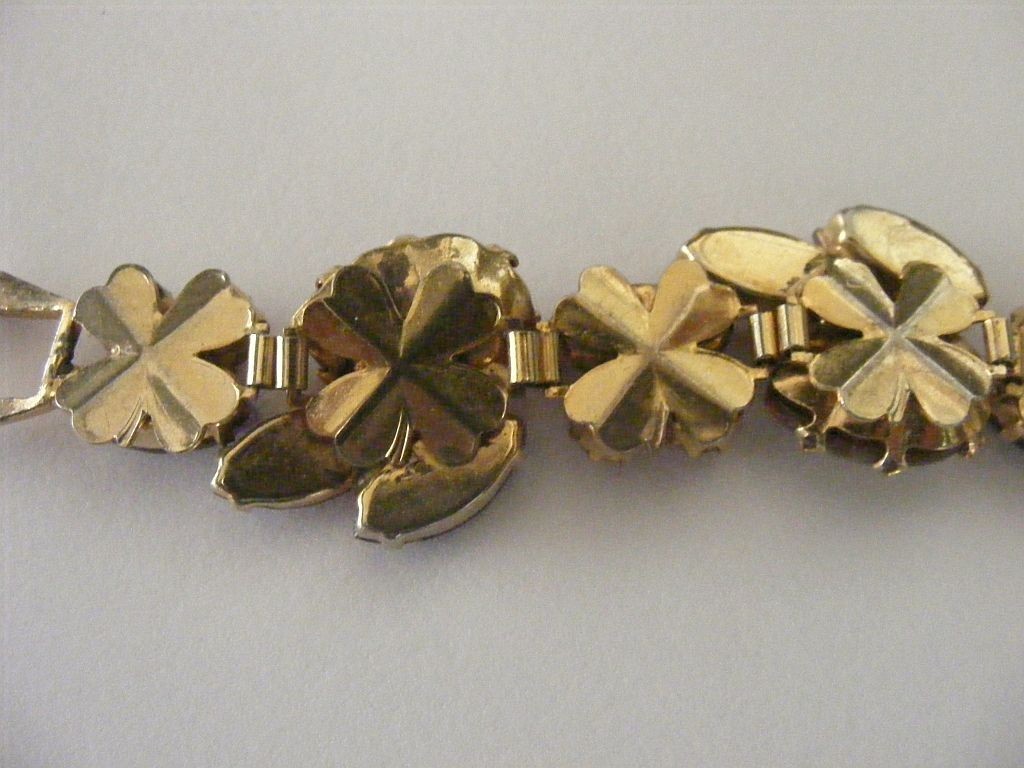 Vintage Bracelet Ornate Confetti & Rhinestones Pink, Red, Lt Purple Prong Set