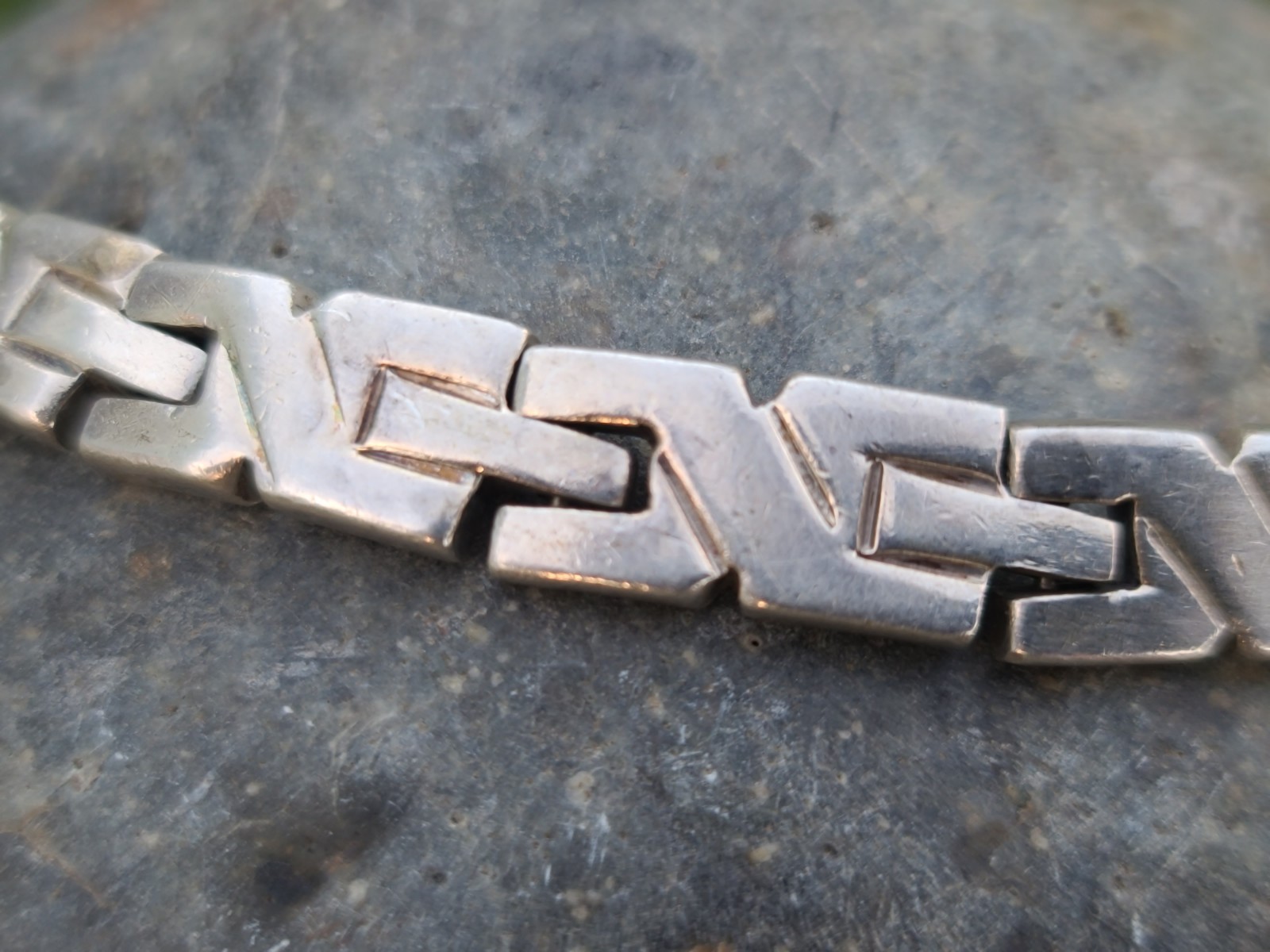 VTG Taxco MEX Sterling 925 Solid Silver X-Link 9.9mm Chain Bracelet 7.75″ 60gr