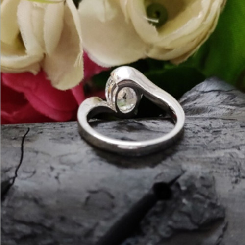 Oval Cut Moissanite Solitaire Tension Setting Engagement Ring Gold Silver Ring