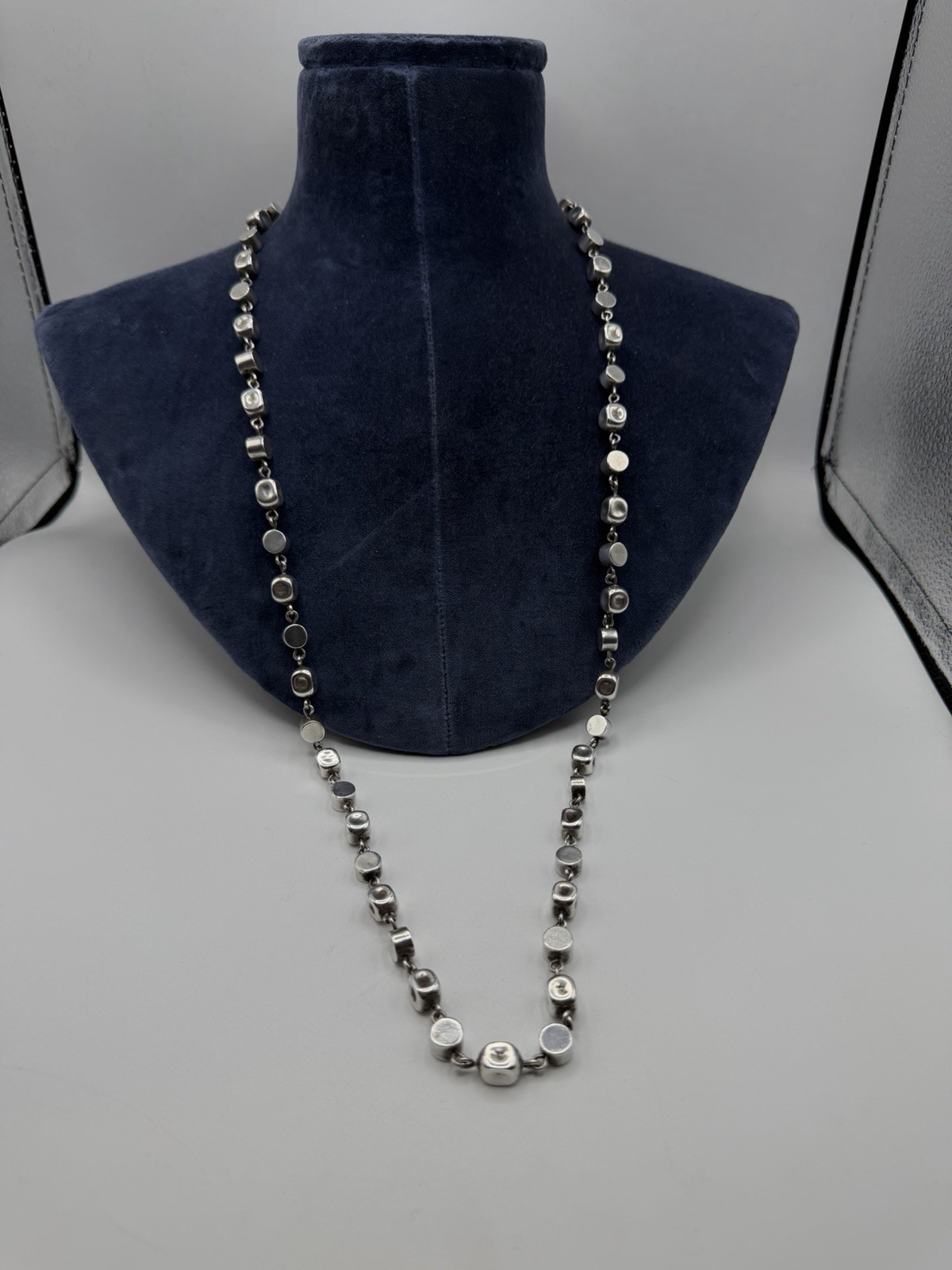 Vtg Brenda Schoenfeld 1995 Sterling Silver 925 MEX Designer Modernist Necklace