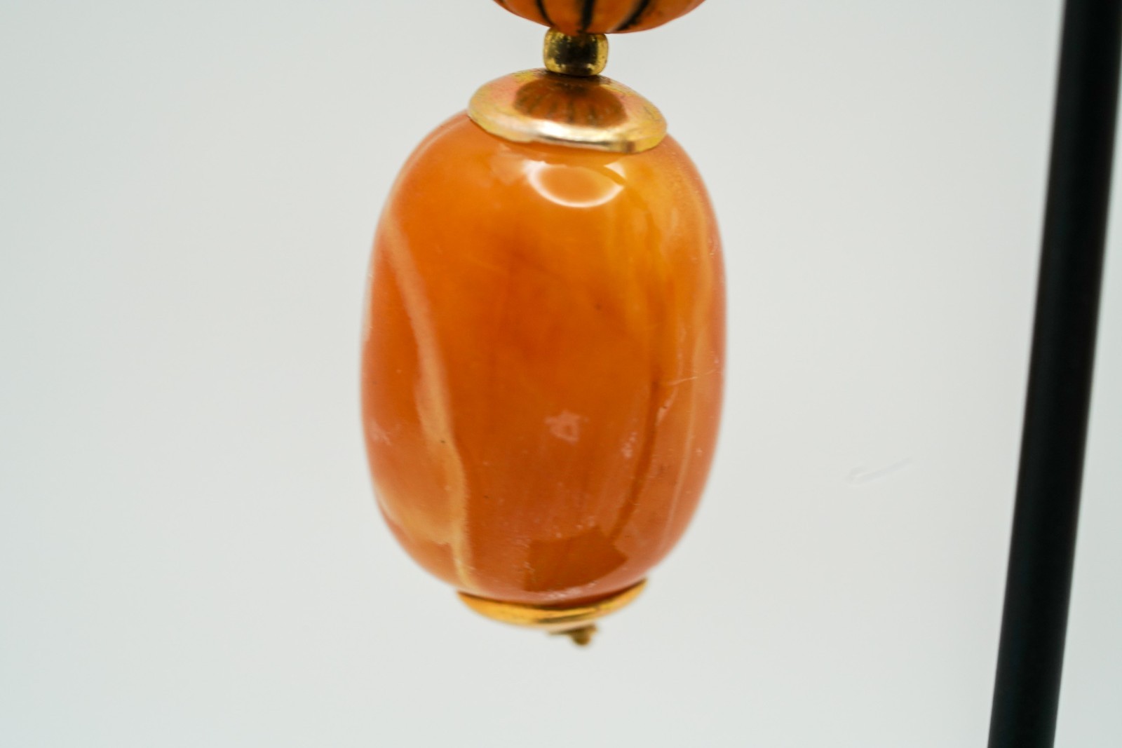 Vintage Faux Amber Dangle Earrings 5.8cm JB45