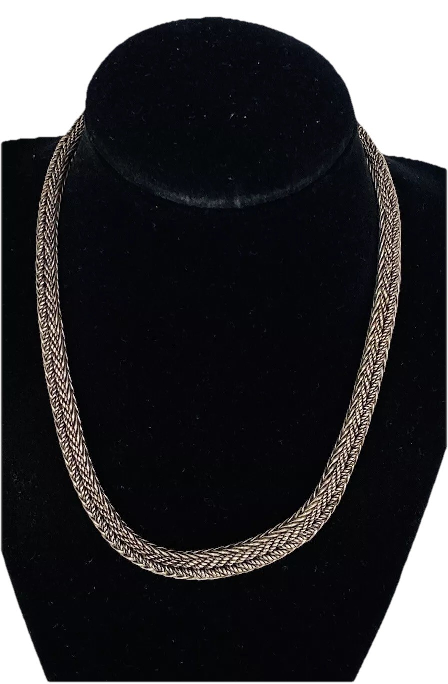 Vintage Bali 11MM Sterling Silver Wheat Foxtail Link Chain Necklace 98 GRAMS