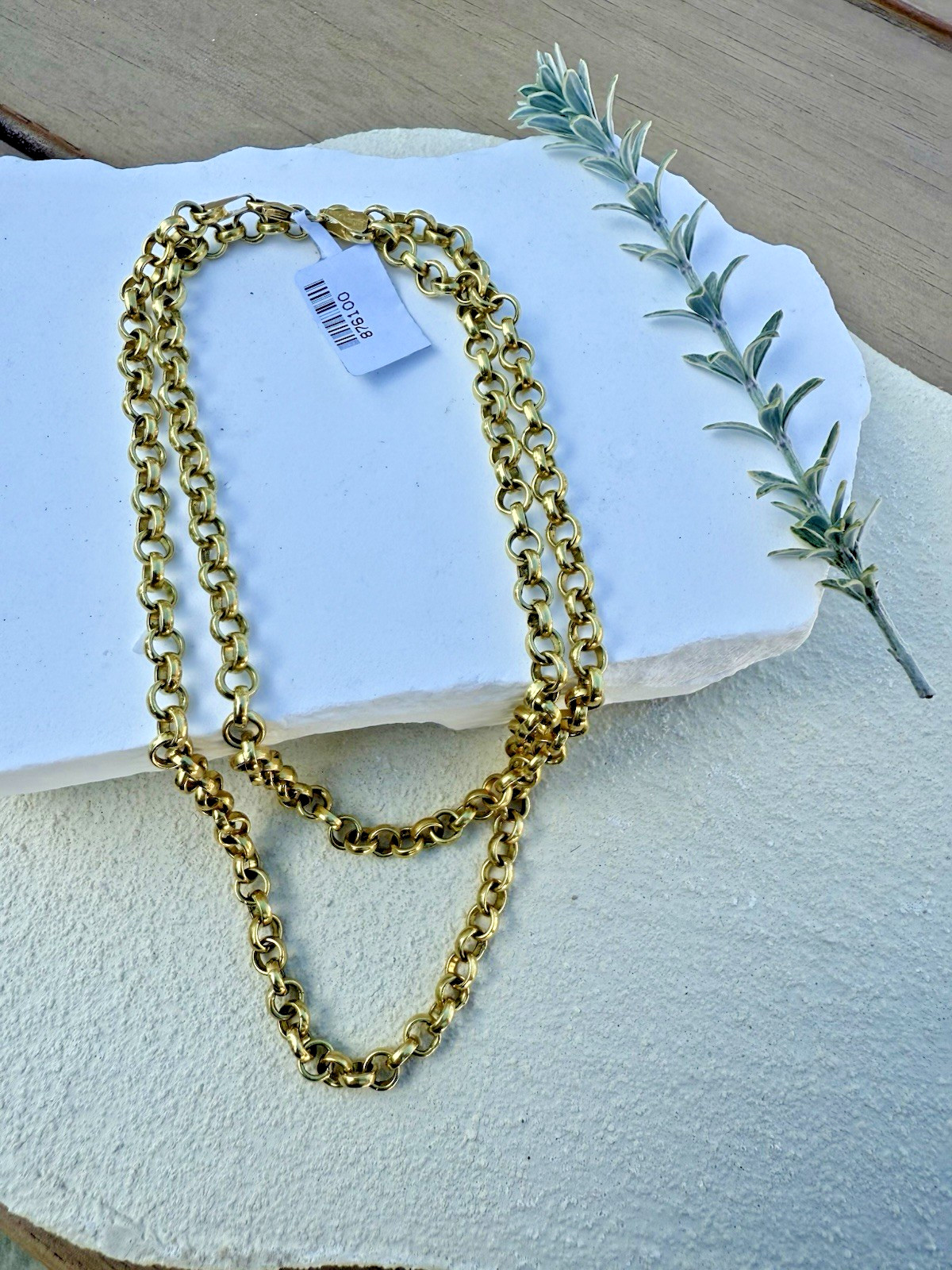 Men’s 18K Yellow Gold Double Link Chain Necklace 750 Heavy 24” Rolo Chain