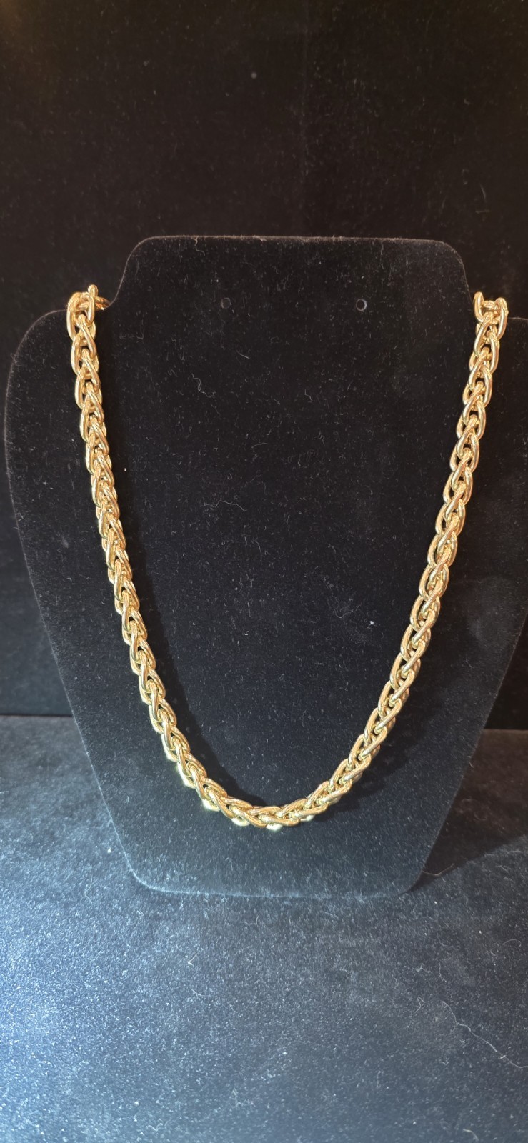 Vintage Monet Rope Chain Necklace Gold Tone, 36″ long 8.4mm Thick