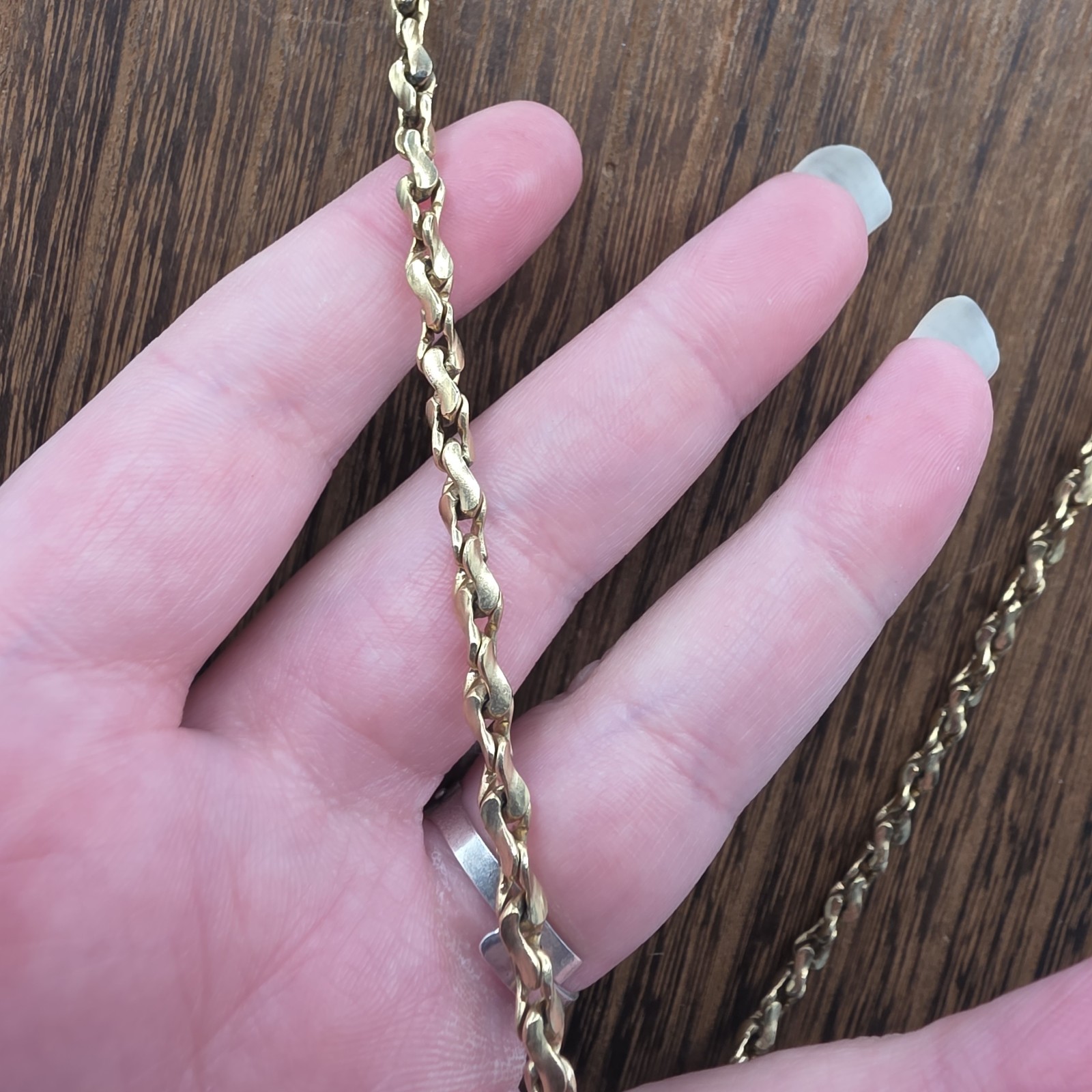 Vintage 9k Gold Chain Necklace W/ 12K GF Clasp