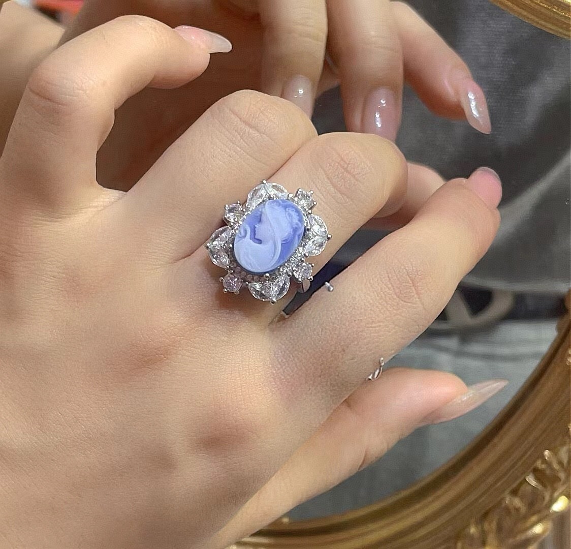 925 sterling silver ring Cameo Ring vintage jewelry Ring Estate Jewelry Gift