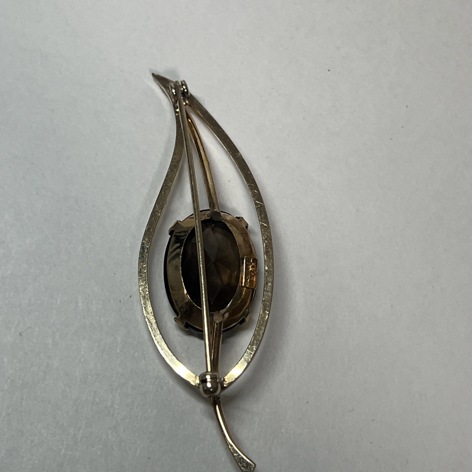 VIntage Jewelry 4 WINARD Faceted Smokey Topaz Leaf Brooch 12KT Gold Filled