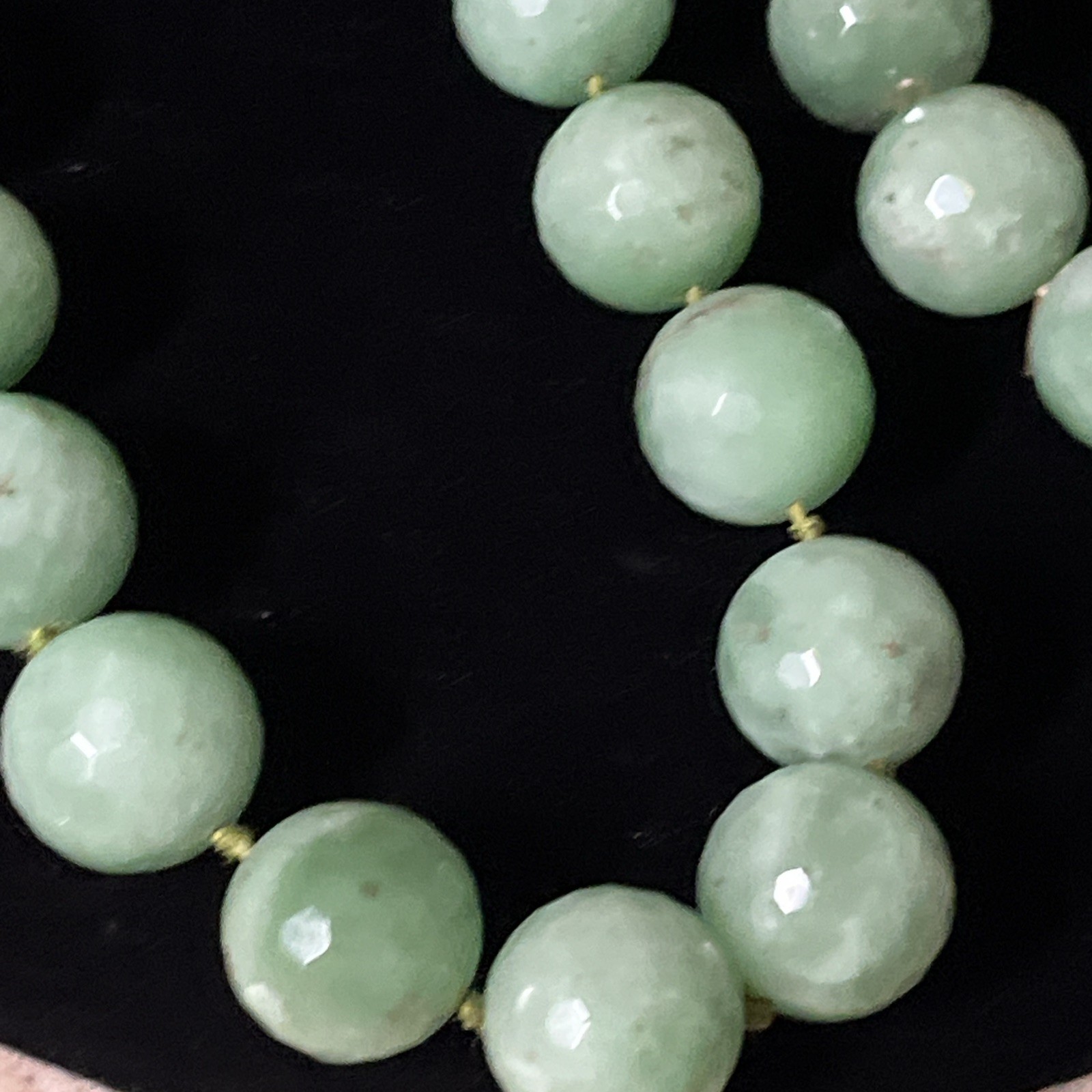 Vintage Estate Large Green Chrysoprase Beaded Necklace Bracelet Earrings Set
