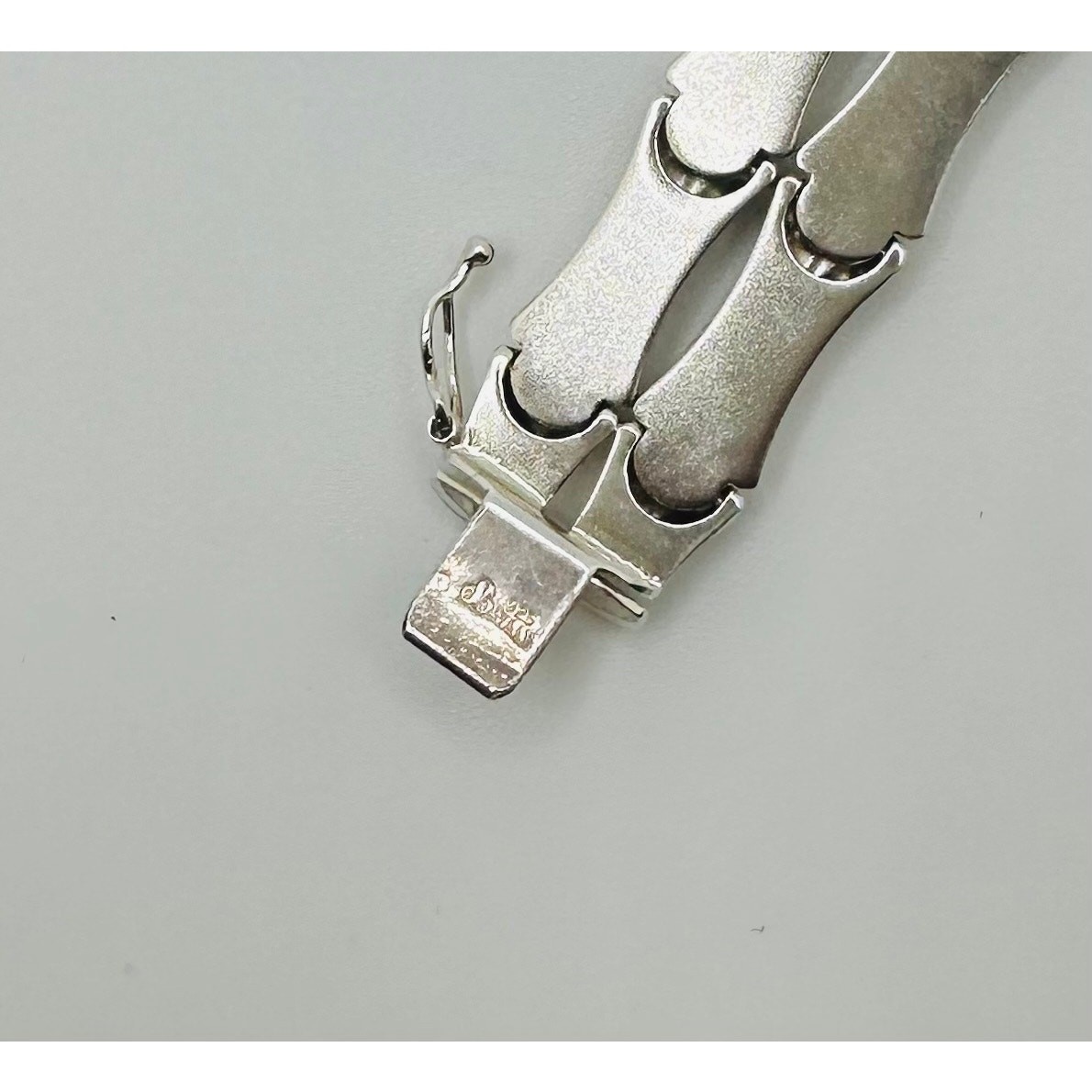 Vintage 925 Sterling Silver Double Bamboo Bracelet 8inches