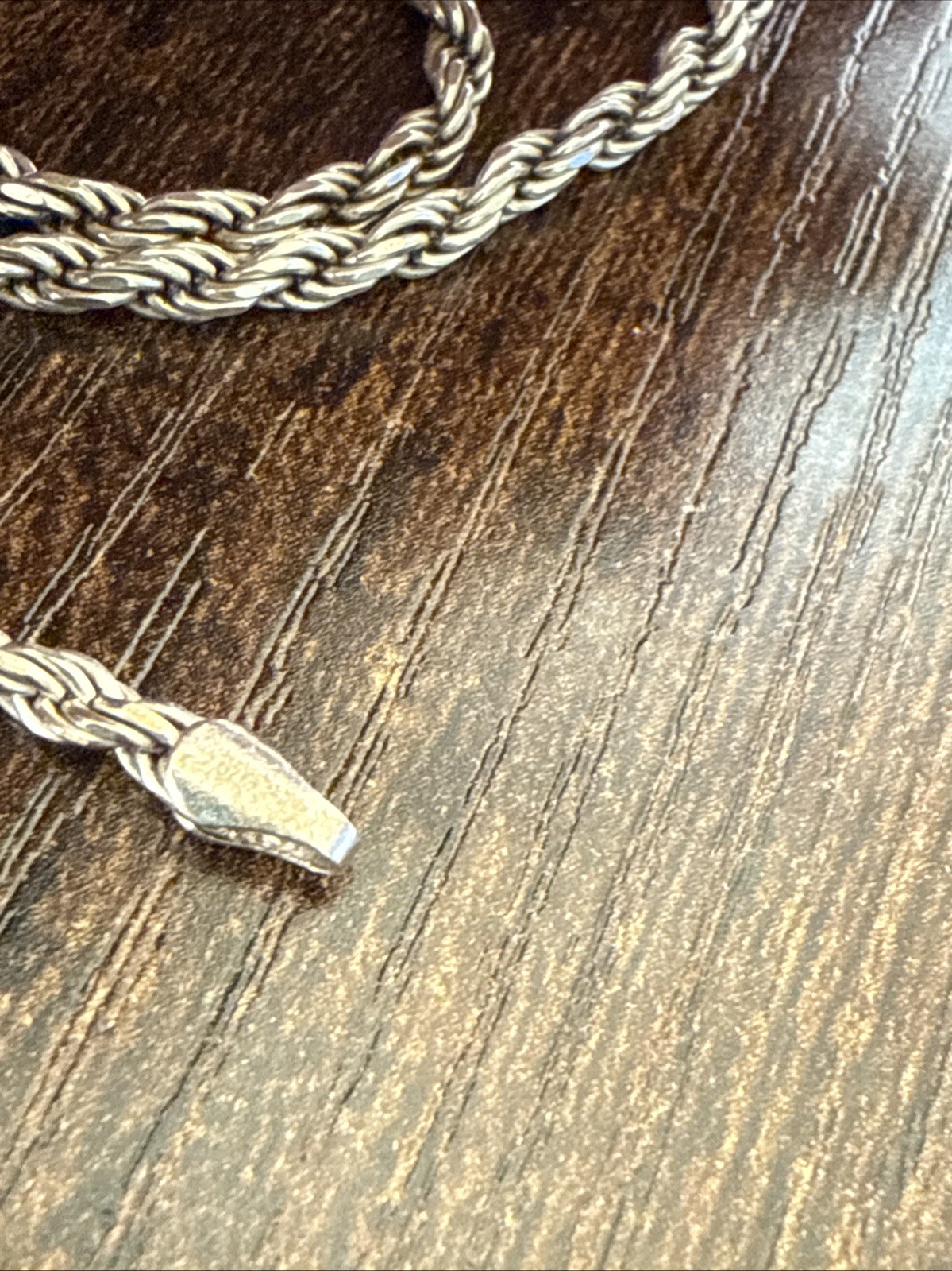 Twist Rope Chain Necklace Sterling Silver 925 22”L 3mmW Lobster Closure Italy Vi