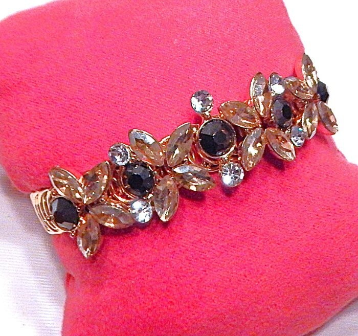 Retro Vintage Dragon Fire Mystic Rhinestone Bypass Cuff Bracelet MONET NWOT S45