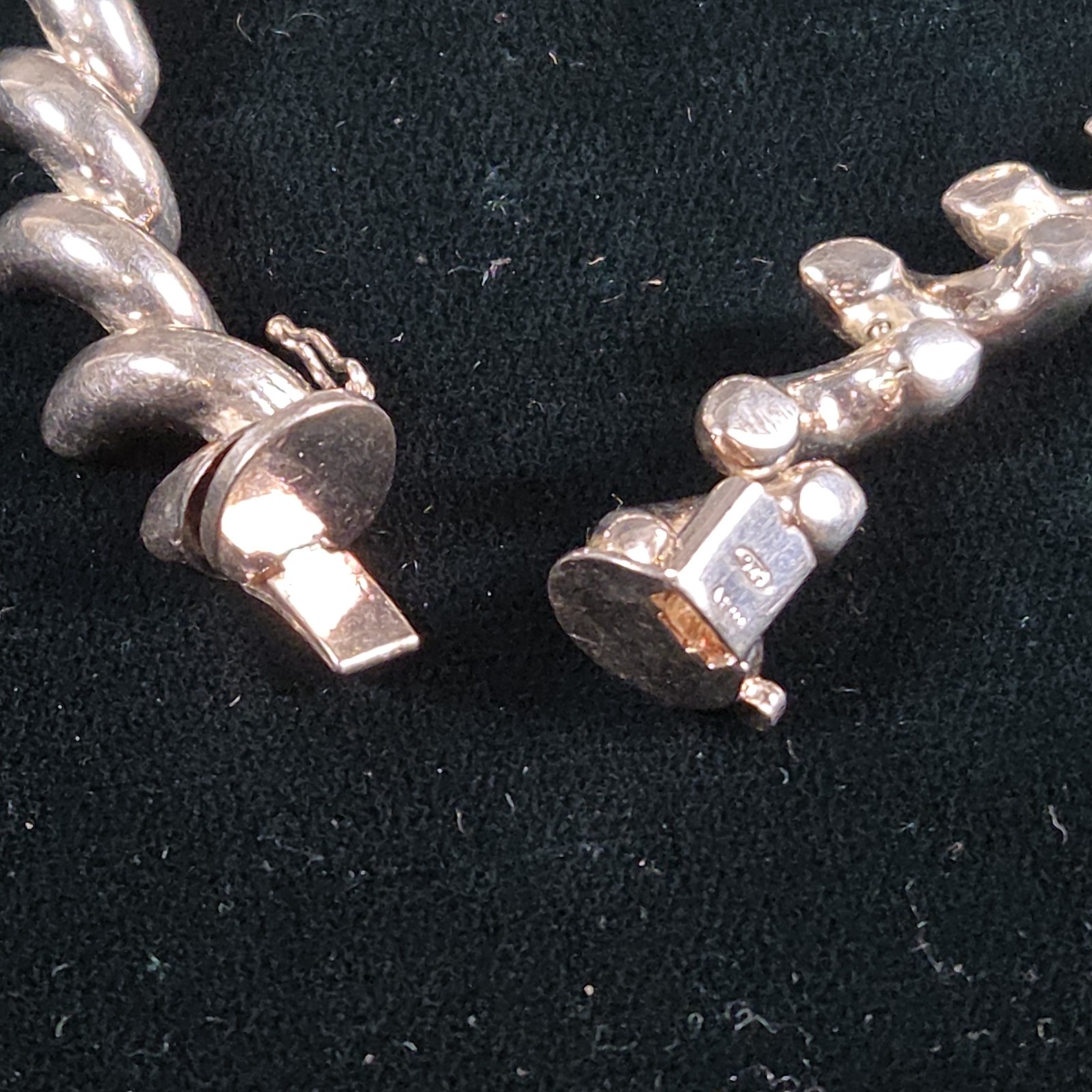 Vintage San Marco Italy Sterling Silver Macaroni Link Bracelet 7.25in 21g