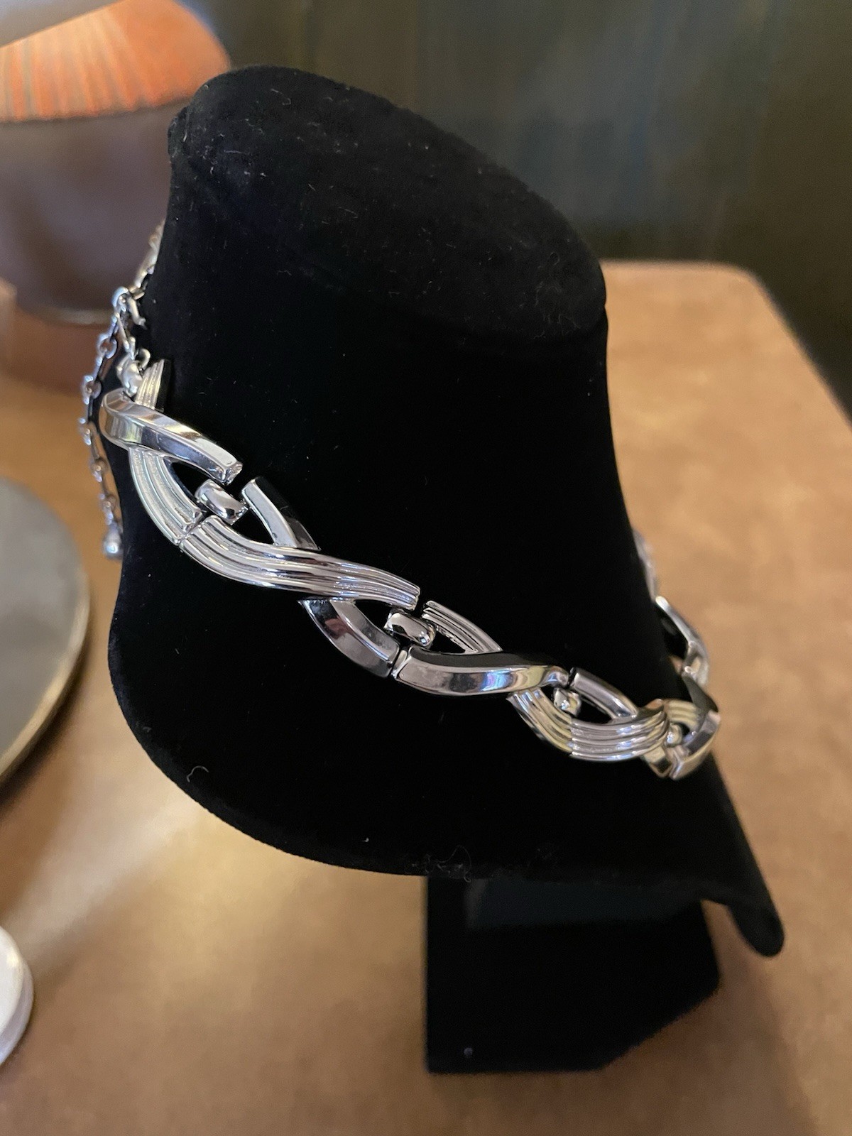 Vintage Trifari Silver Tone Chunky Link Collar 16 1/2 in