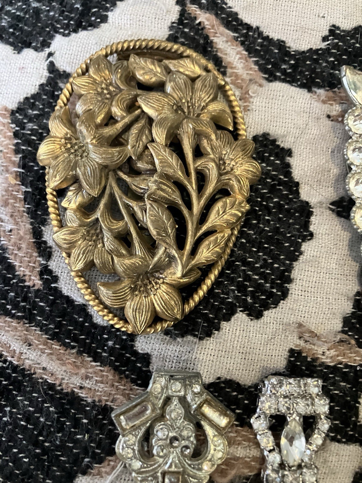 Art Deco Dress Clip Lot 20 1930s Rhinestone Clips Vintage Jewelry Brooch