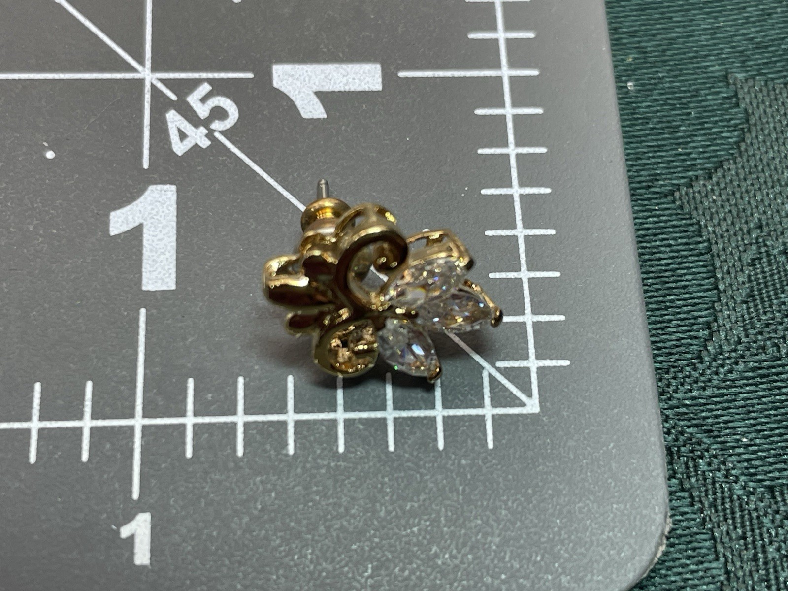 Lindenwold Fine Jewelers Pierced Rhinestone Earrings On Original Card With Box.