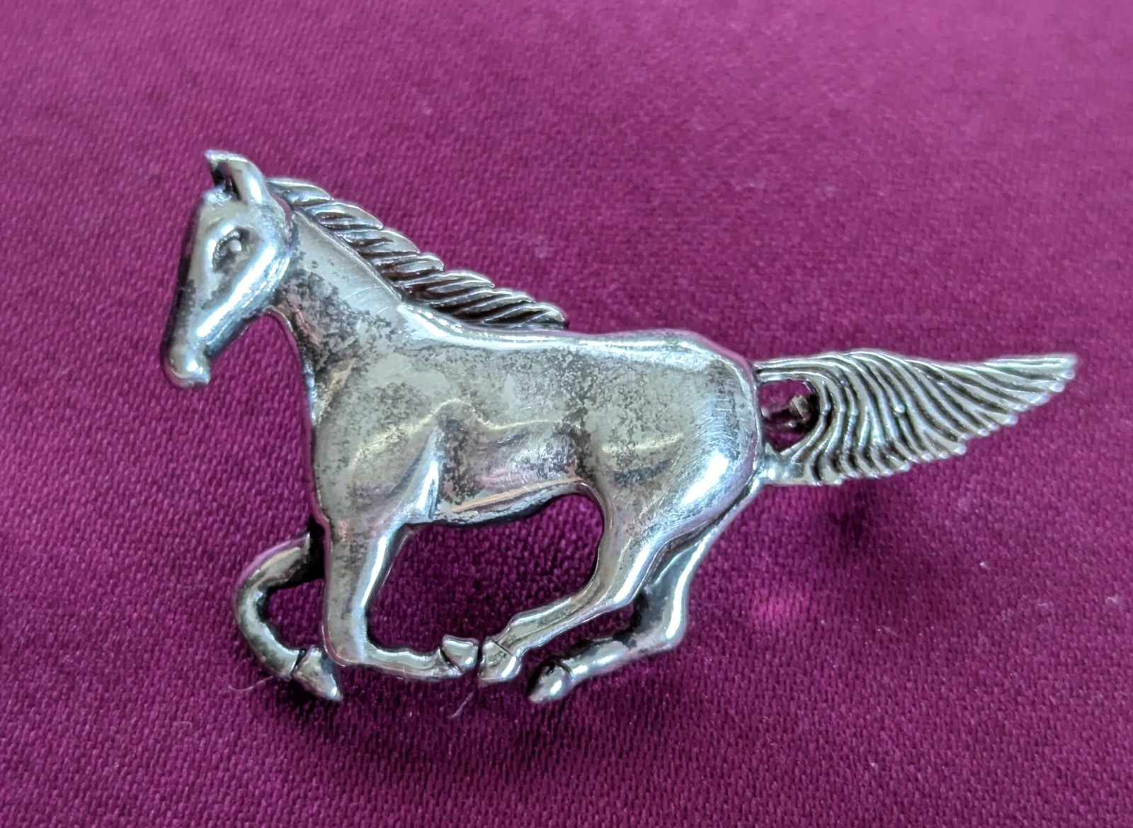 Vintage Sterling Silver 925 Running Galloping Horse Ladies Pin Brooch 1.5 “