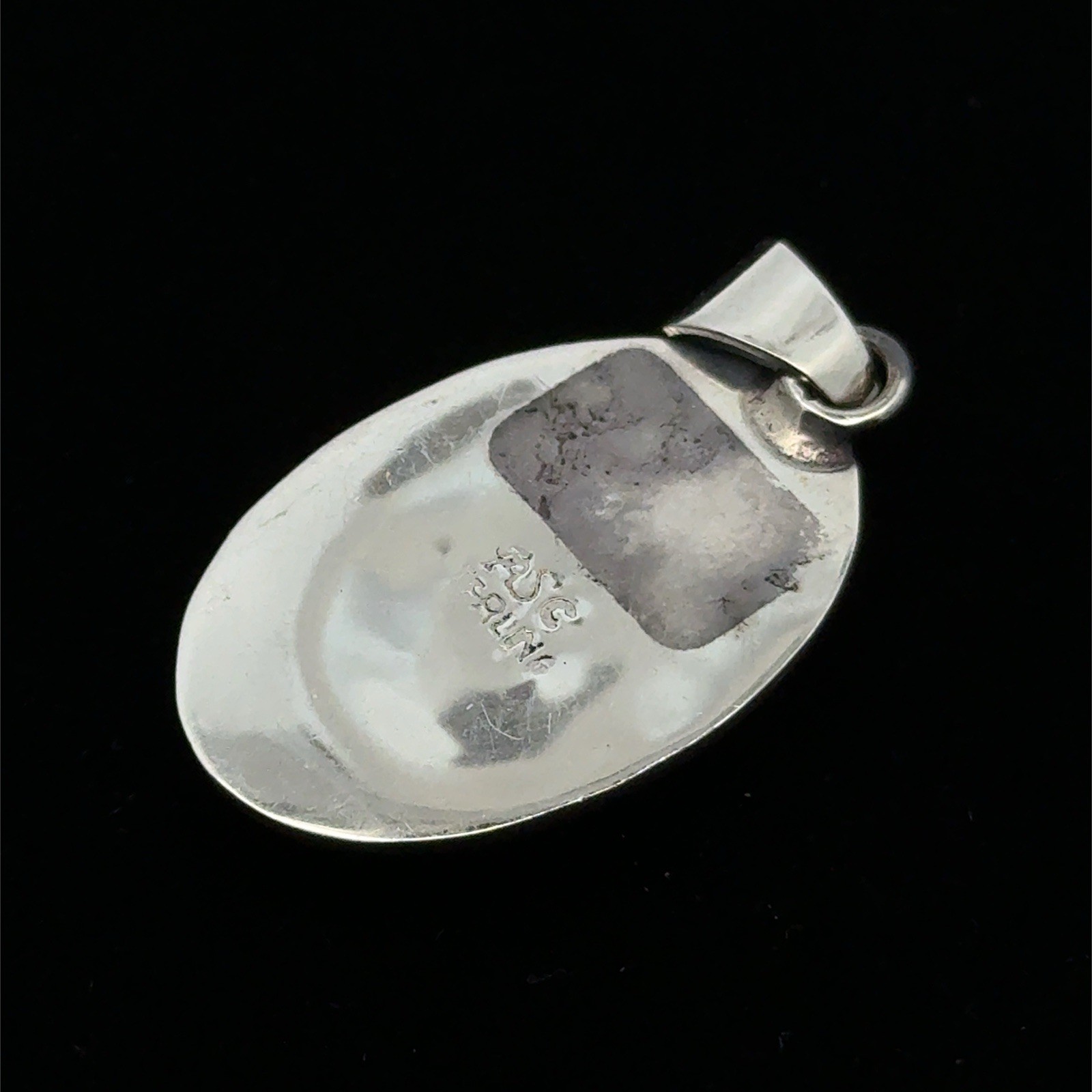 Vintage ASC 925 Sterling Silver Lapis Lazuli Channel Inlay Pendant, 6.3g, Qty. 2