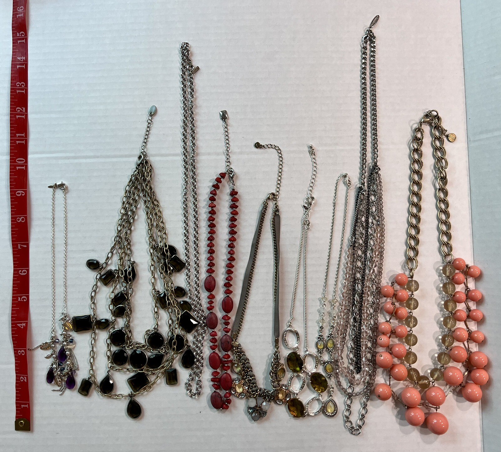 Designer Necklaces Lot Danielle Stevens Avon Chaps Monet Talbots LC 14-28” 9ct