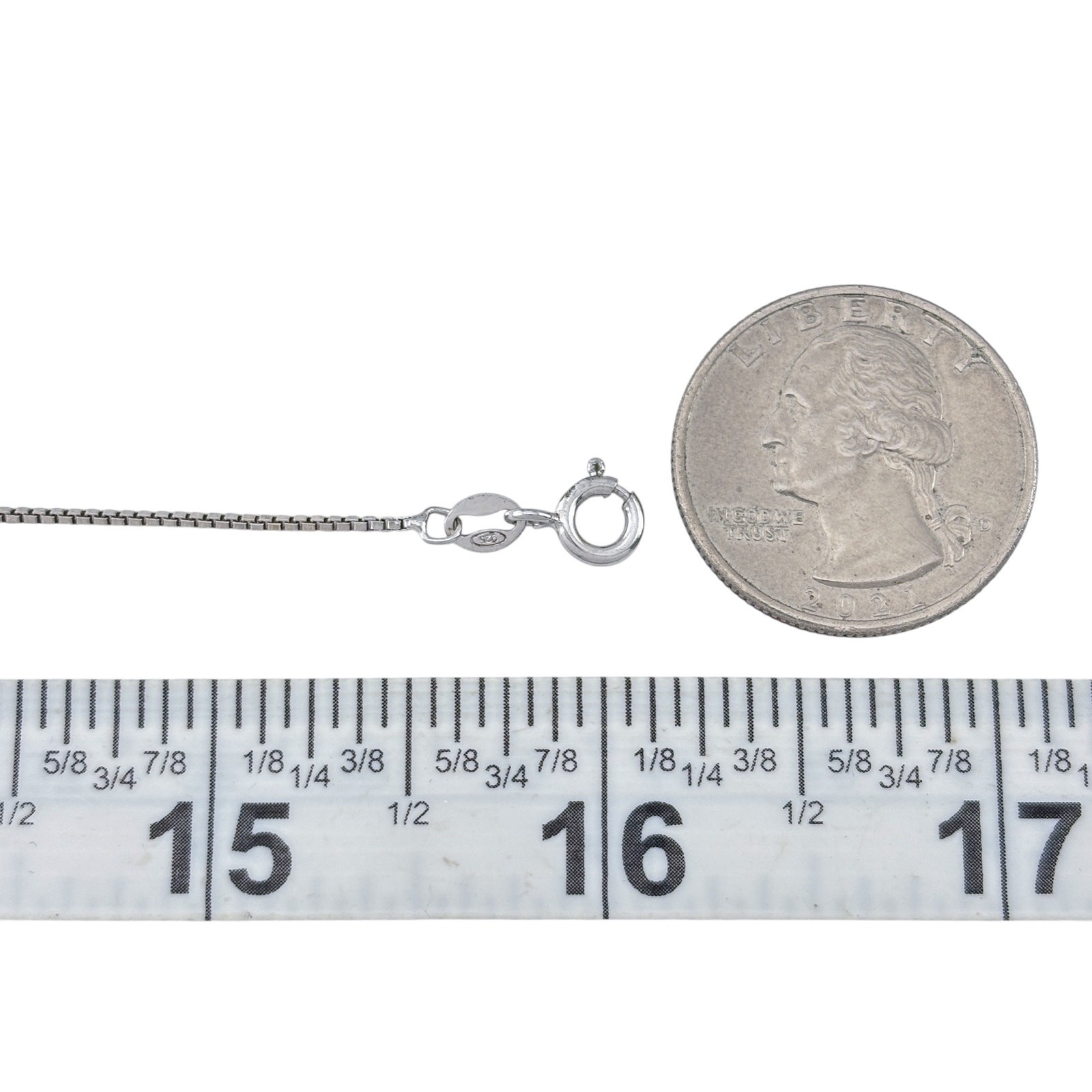 Vintage Italy Sterling Silver 925 Box Link Chain Necklace 16″