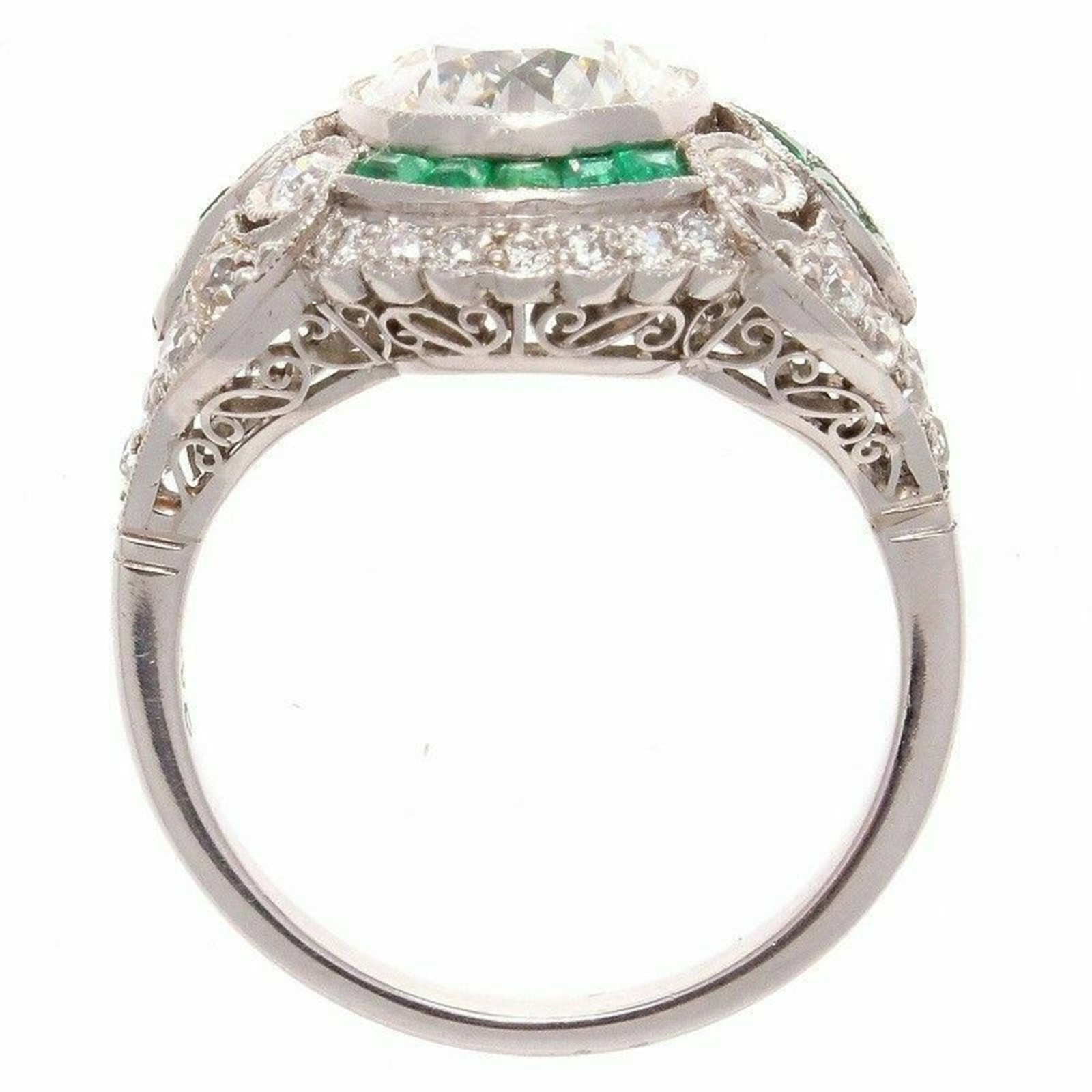 1930’s Circa Influence OEC CZ Stone 925 Silver Ring Art Deco Antique Jewelry