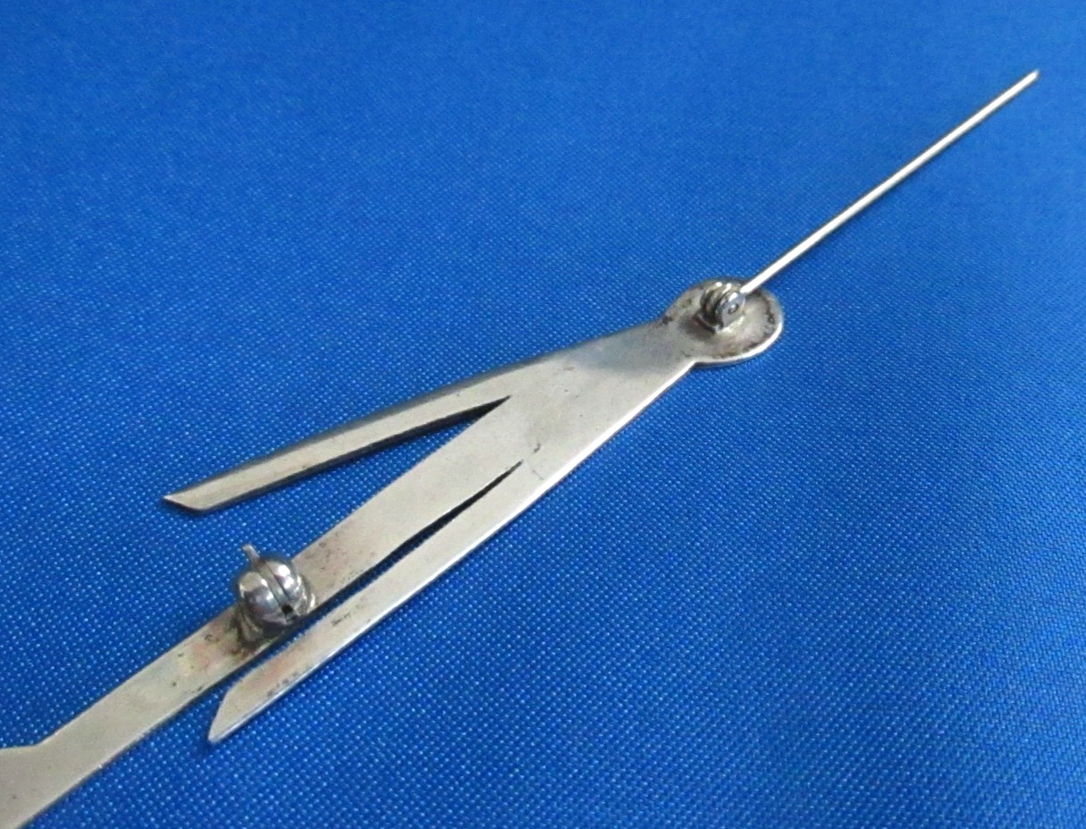 Vintage Sterling Silver Modernist Phyllis Woods Stick Figure Person Brooch Pin