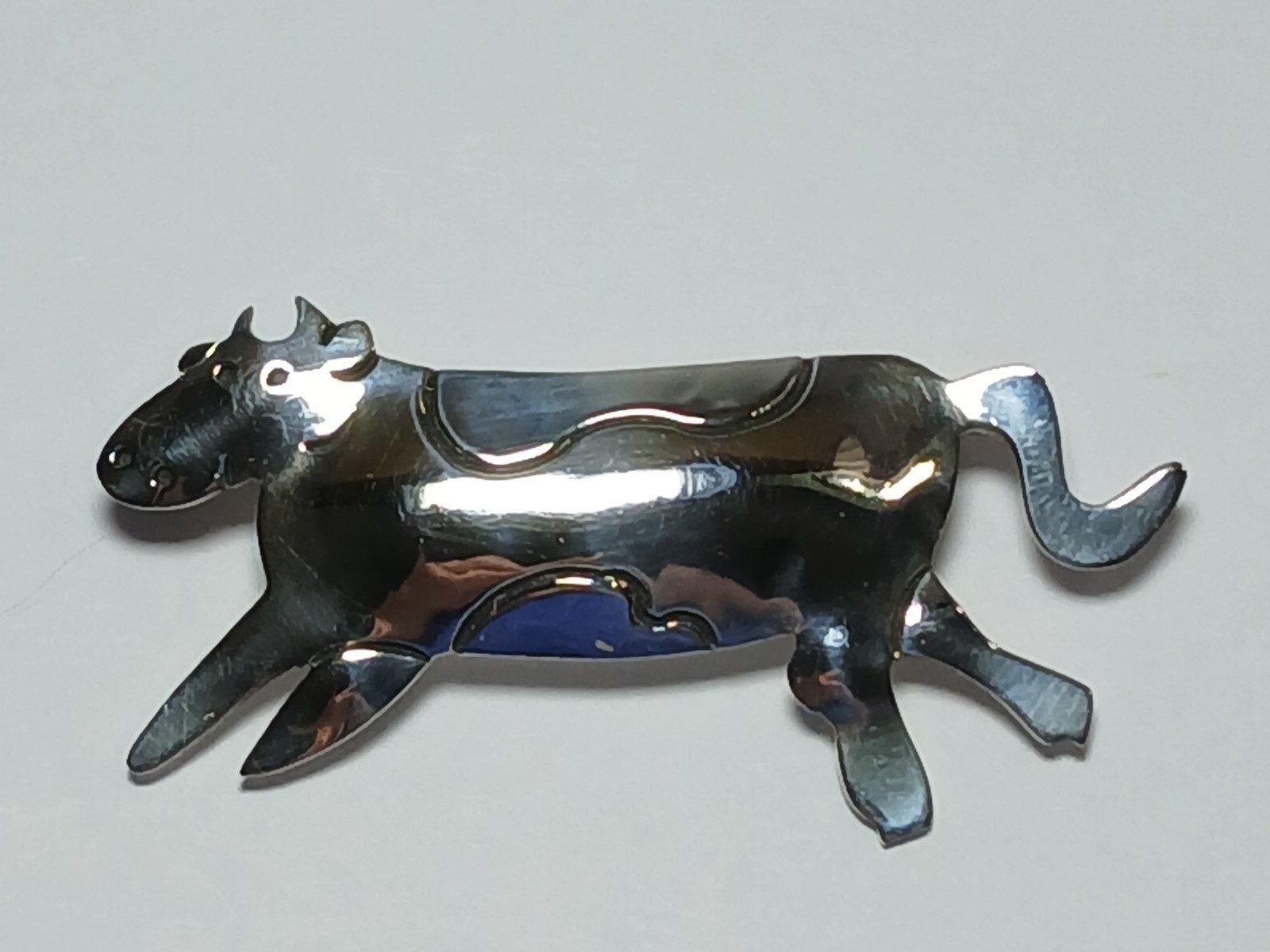 Vintage Sterling Silver 925 Taxco Cow Brooch Pin TB-48 Taller Borda Workshop Mex