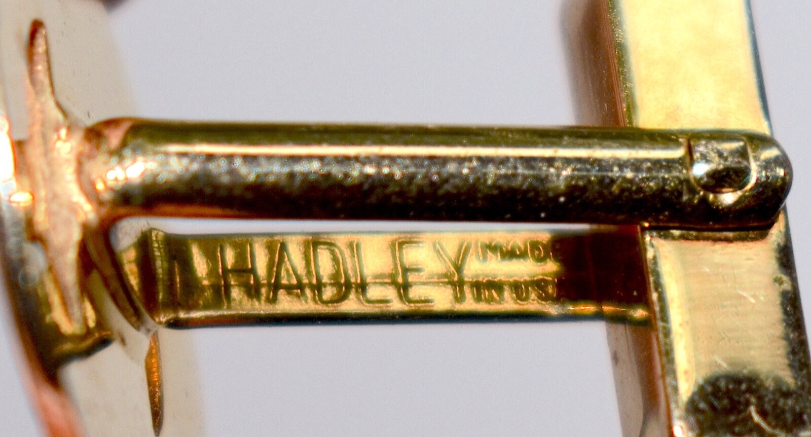 Vtg Hadley Cufflinks Gold Signed Made in USA FreeS&H
