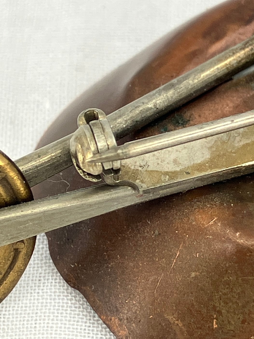 Vintage Copper Wheelbarrow Brooch Movable 3″ Pin