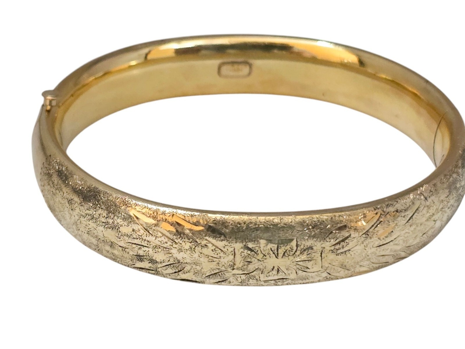 Vintage Marked Rine 1/20th 12kt Gold Filled Florentine Embossed Bangle Bracelet