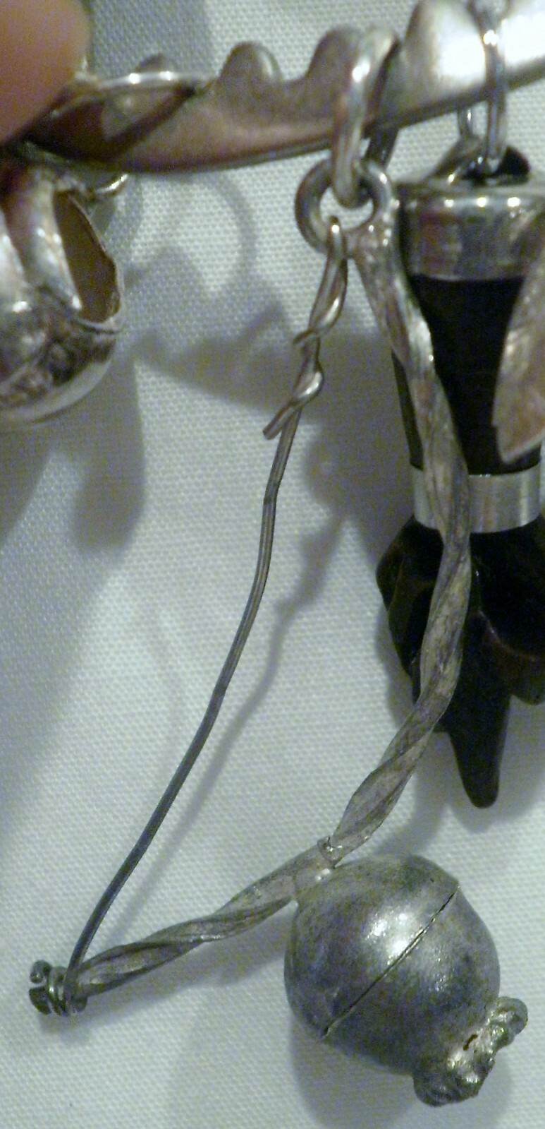 Vintage Pewter Charm Pin Brooch With 6 Charms or Necklace