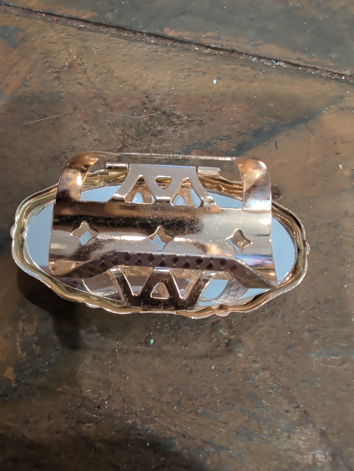 Vintage lipstick holder ring with mirror Japan 1950’s Collectibles rings RARE