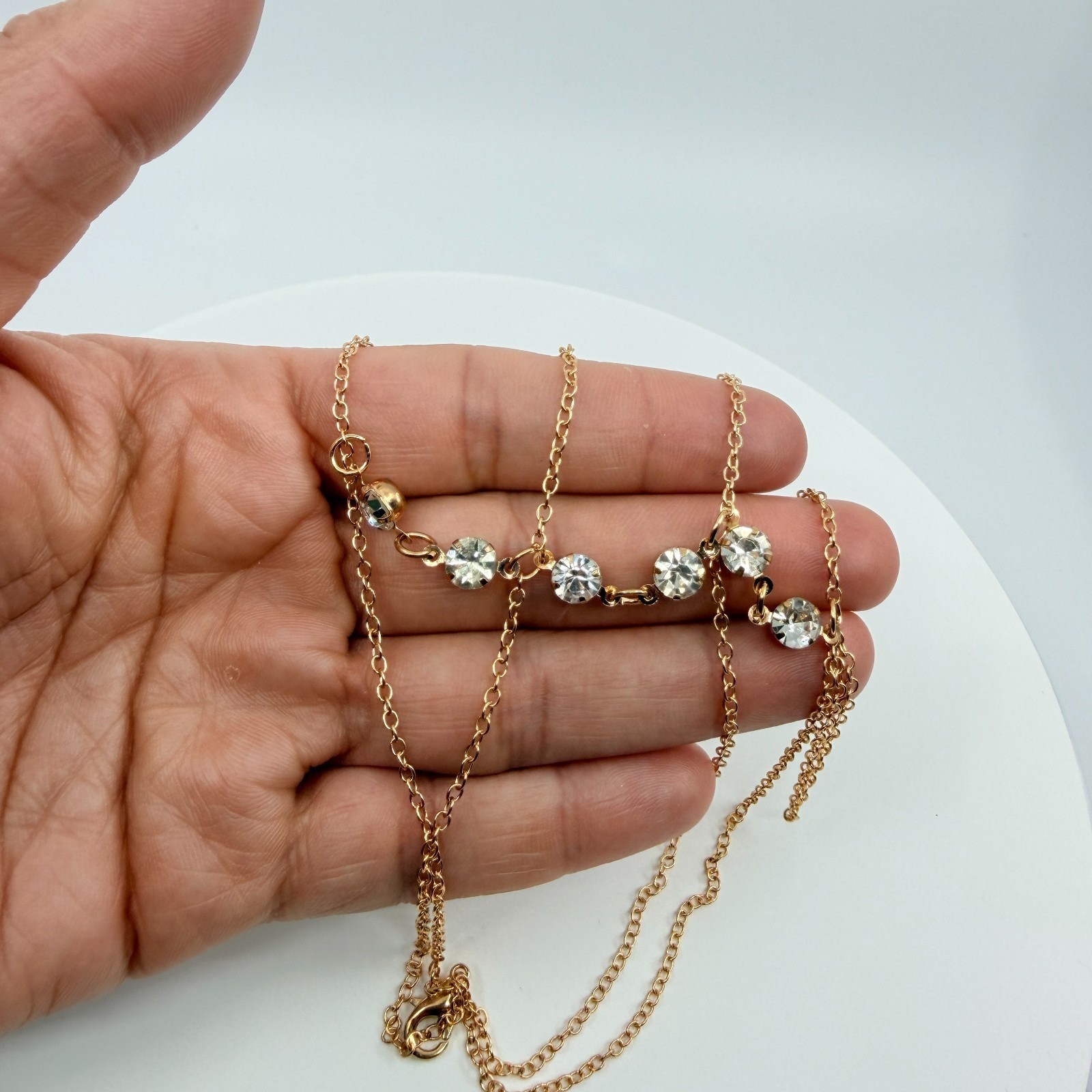 Vintage Gold Tone Layered Hand Chain Bracelet Slave Finger Ring Boho Retro 90s