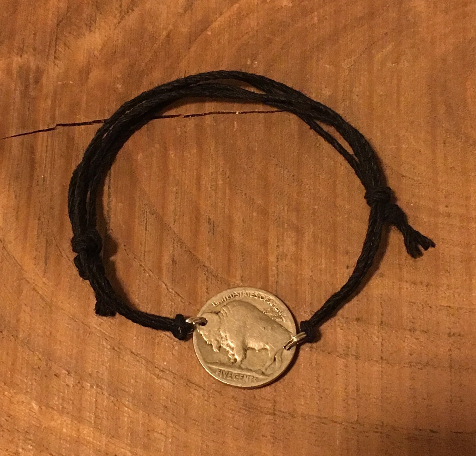 Adjustable Buffalo Nickel Coin Jewelry BRACELET-Vintage-Antique! Hemp