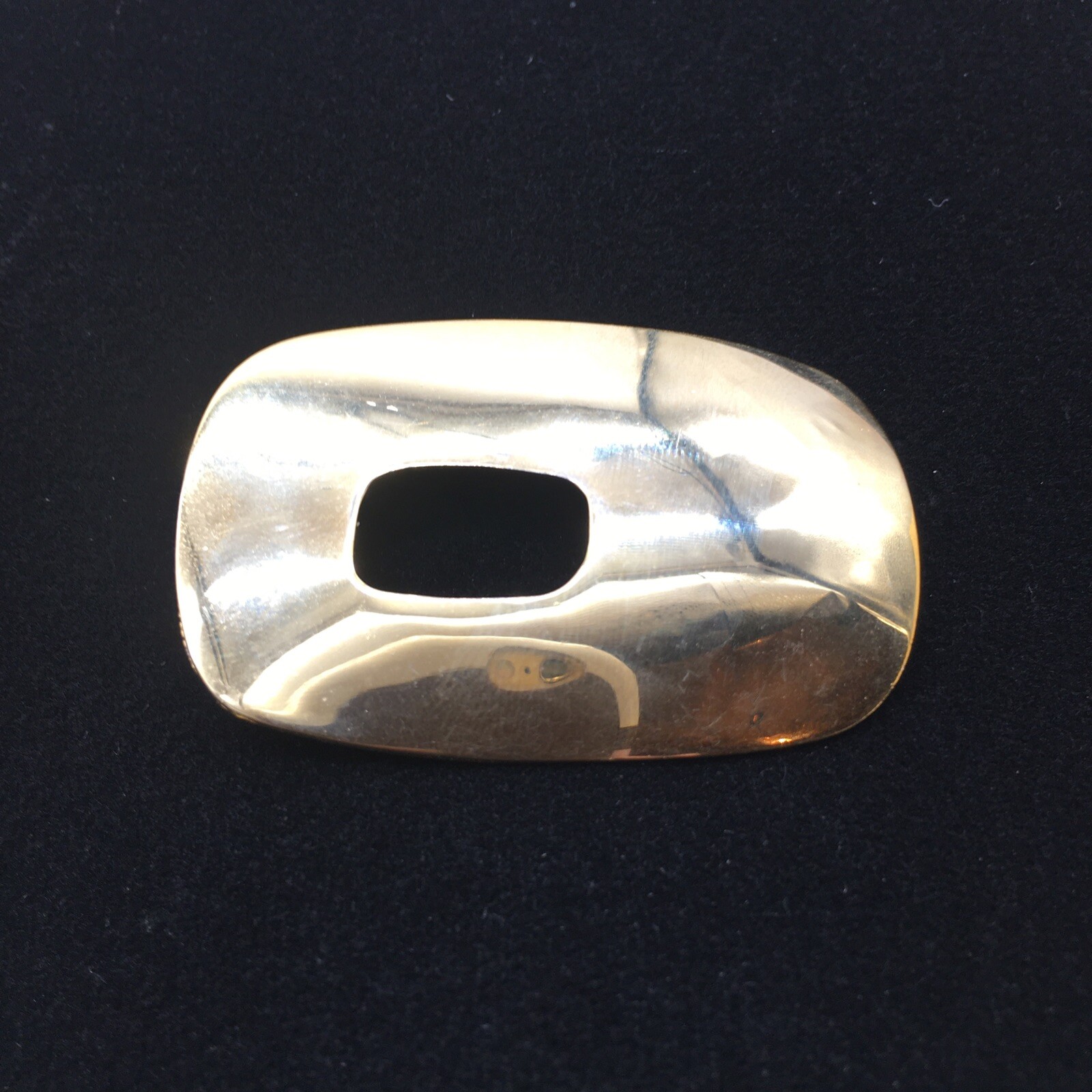 Capsule Modernist Style Brooch Gold Tone 2″