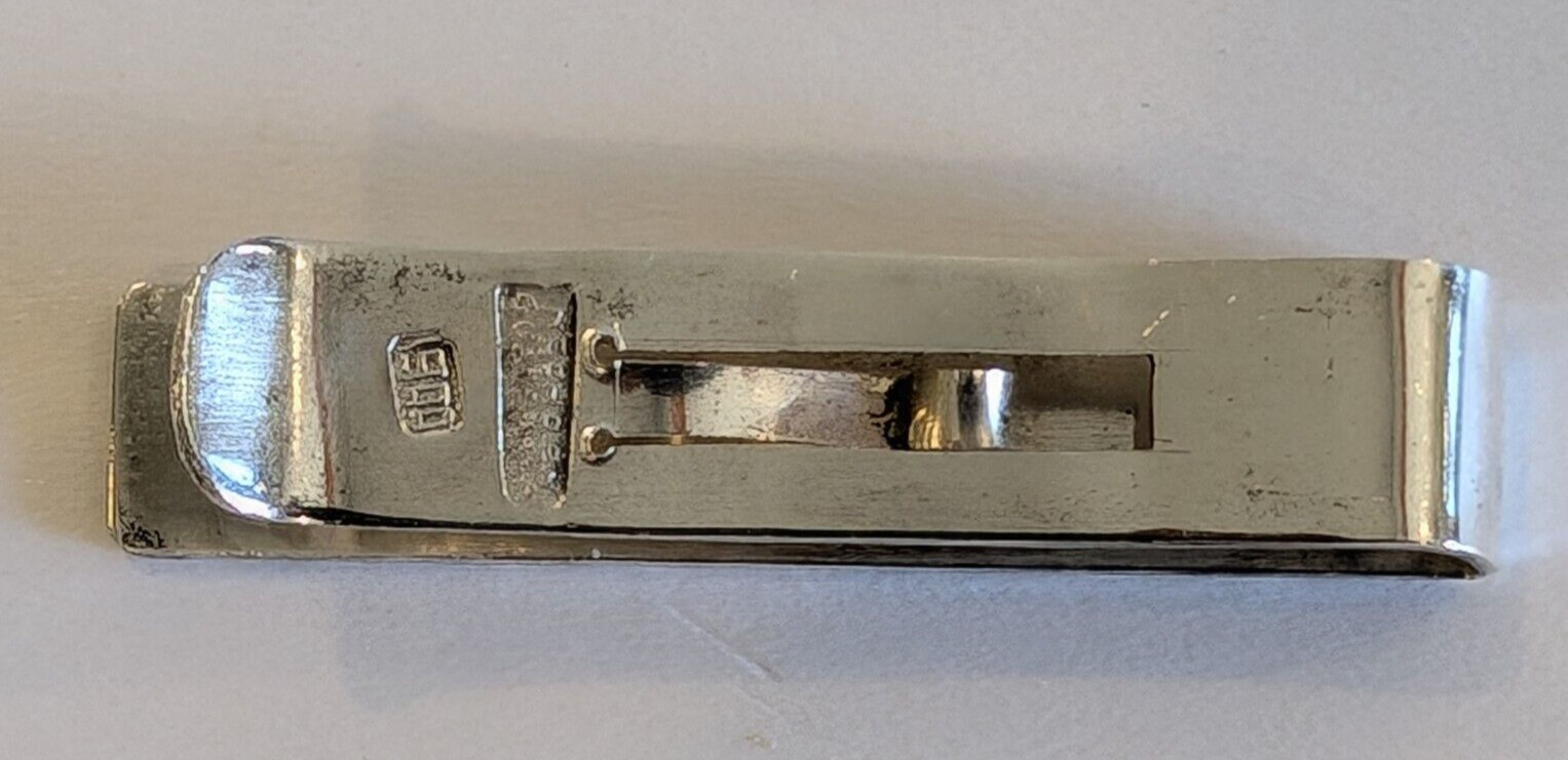 Vintage 900 Silver Etched Bird Tie Clip / Money Clip Guatemala