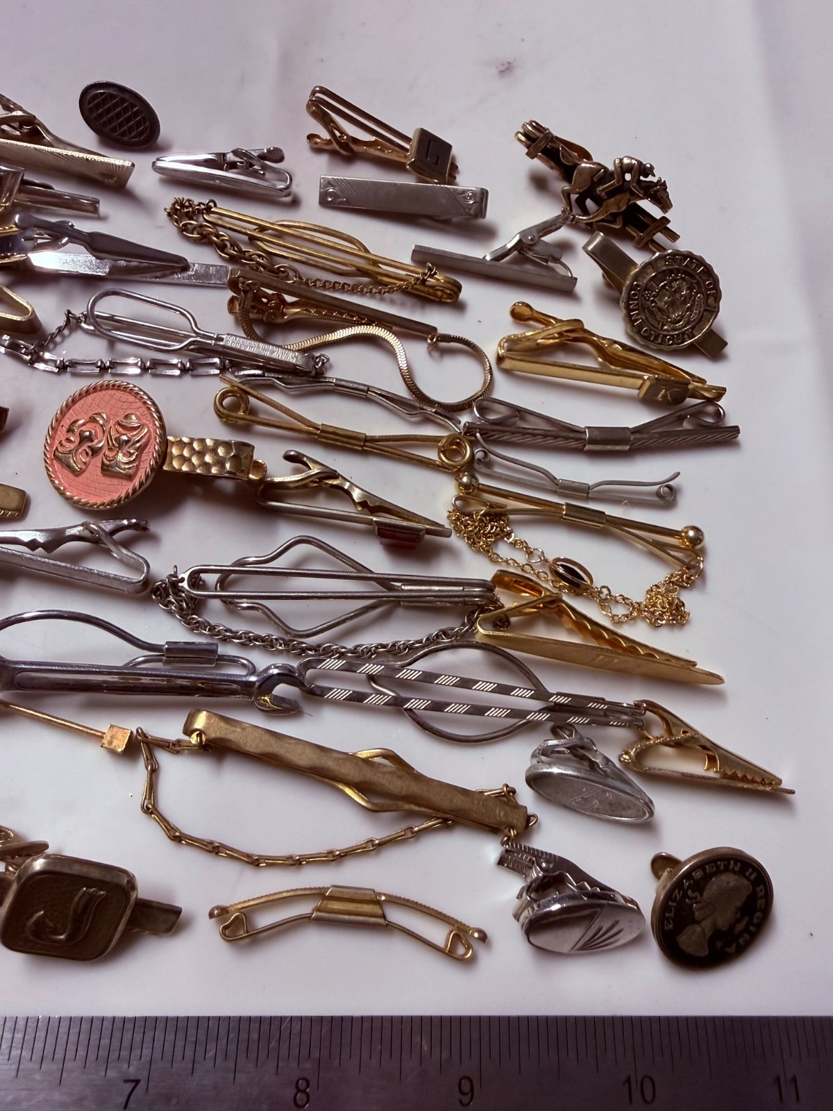 Collection Lot Amazing Variety Vintage + Modern Tie Clips Collar Clasp ETC – V10
