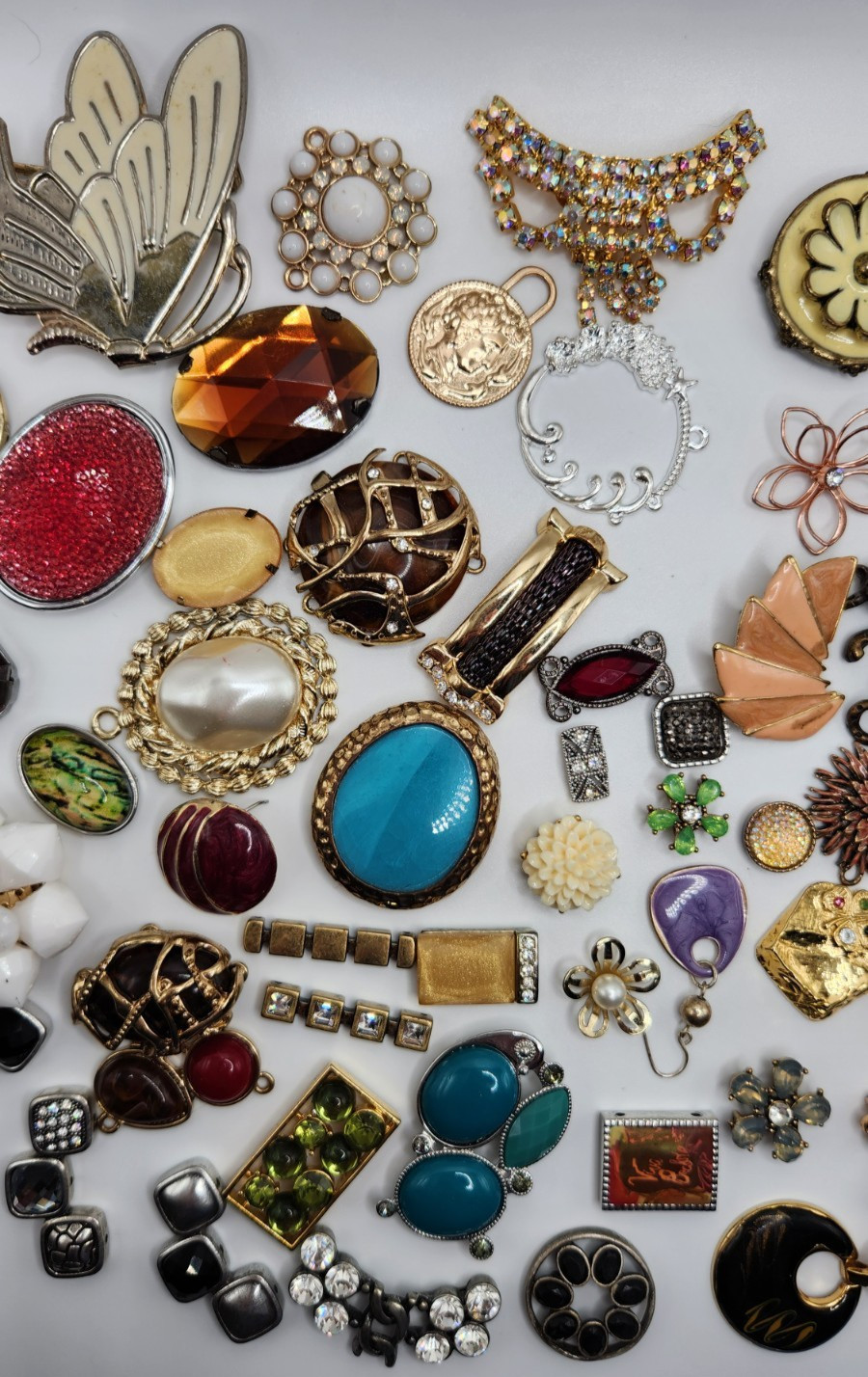 Craft Jewelry Pieces Junk Drawer Lot 50 Different Pieces
