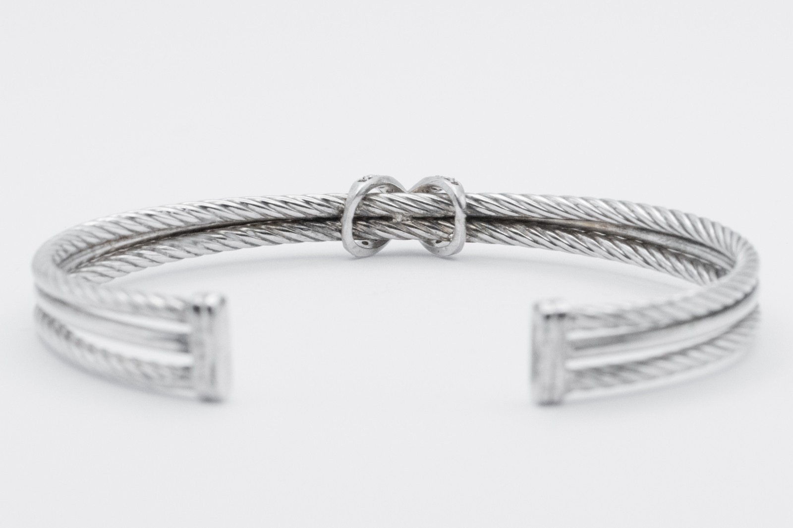DY Style Sterling Silver Cable Cuff Bracelet Bangle 925 CTJ 15.16g