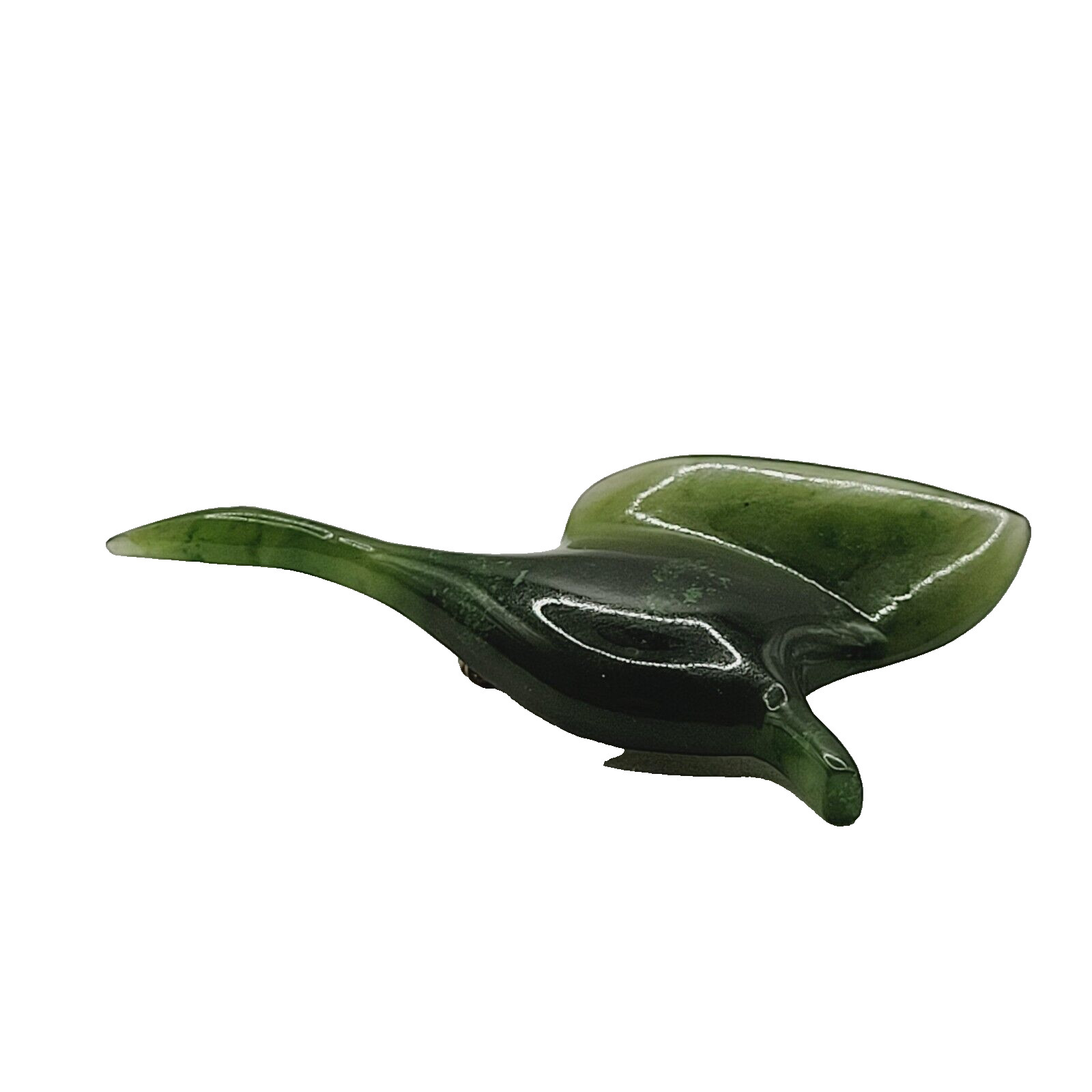 NW Snow Goose Snowgoose Dark Green Jade Brooch Pin Vintage Coldwater Creek 1980s
