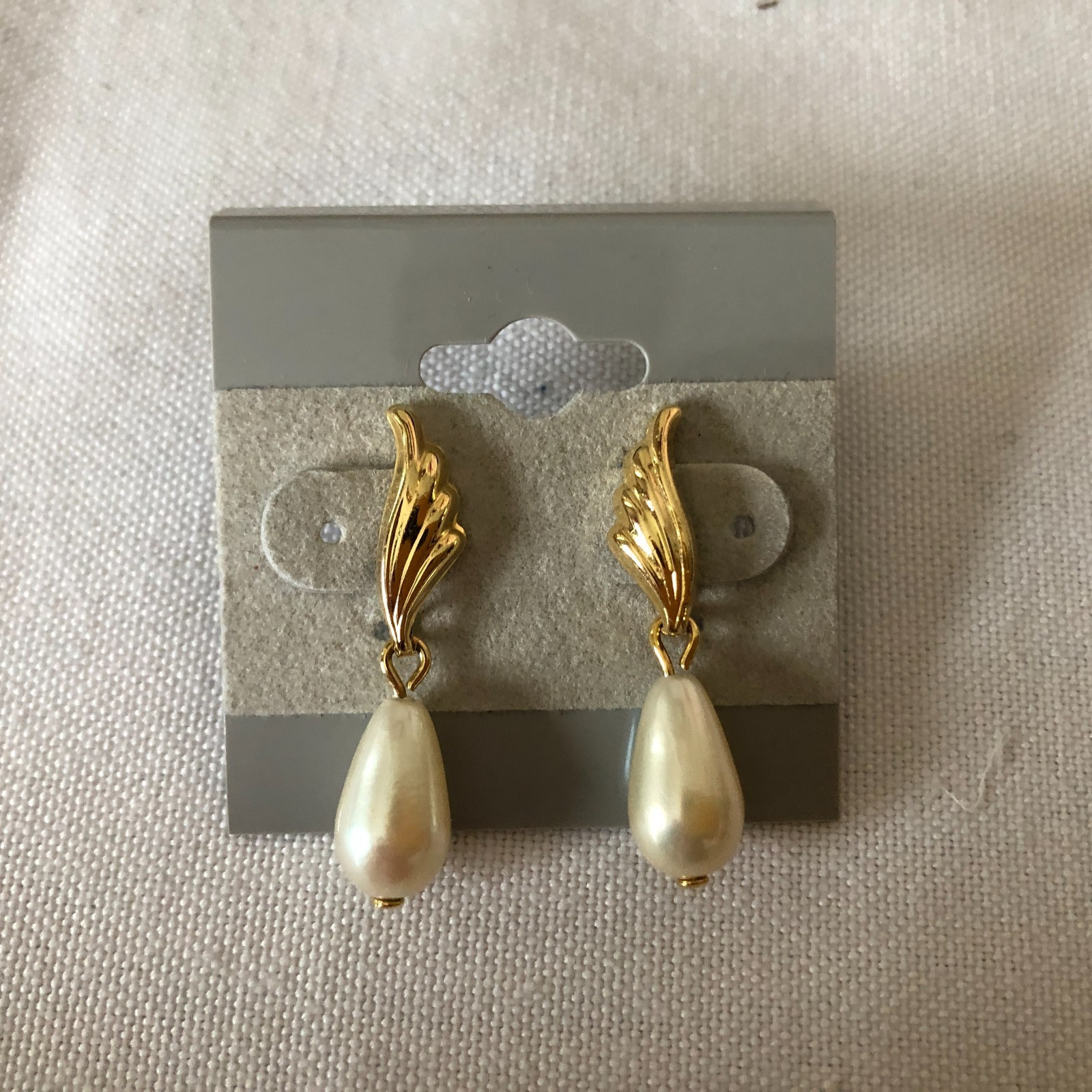 Marvella Pearl Dangle Earrings Vintage Signed Pierced Ears Classic
