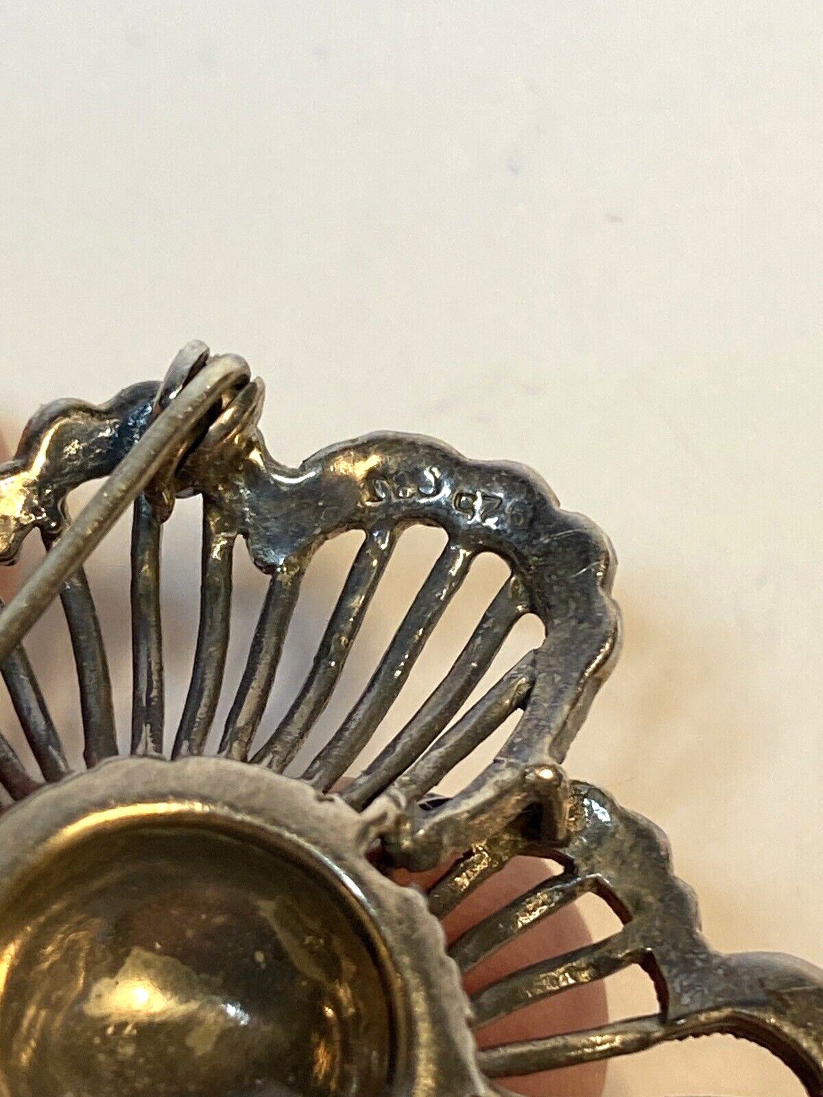 Vintage 925 Silver DBJ Pin Brooch Art Deco Marcasite 1.5″ Flower