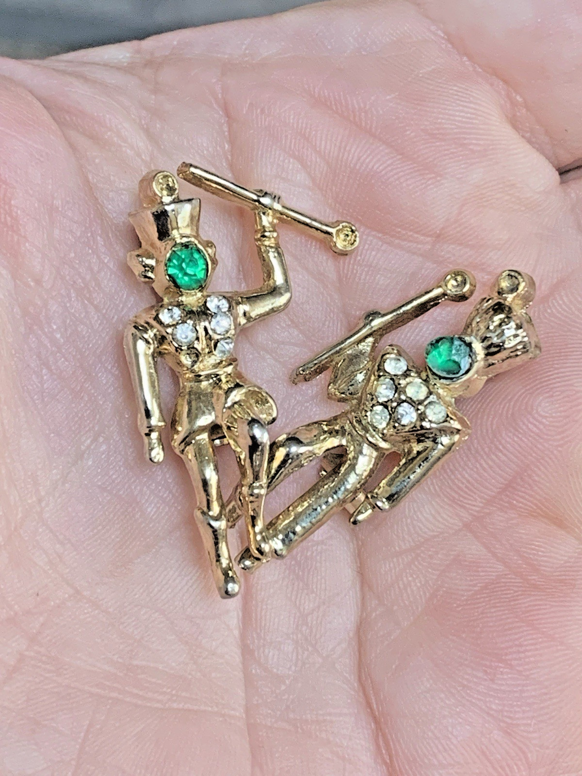 Vintage Musical Brooch Lot 21pc Treble Clef Notes Rhinestone Figural Gold Silver