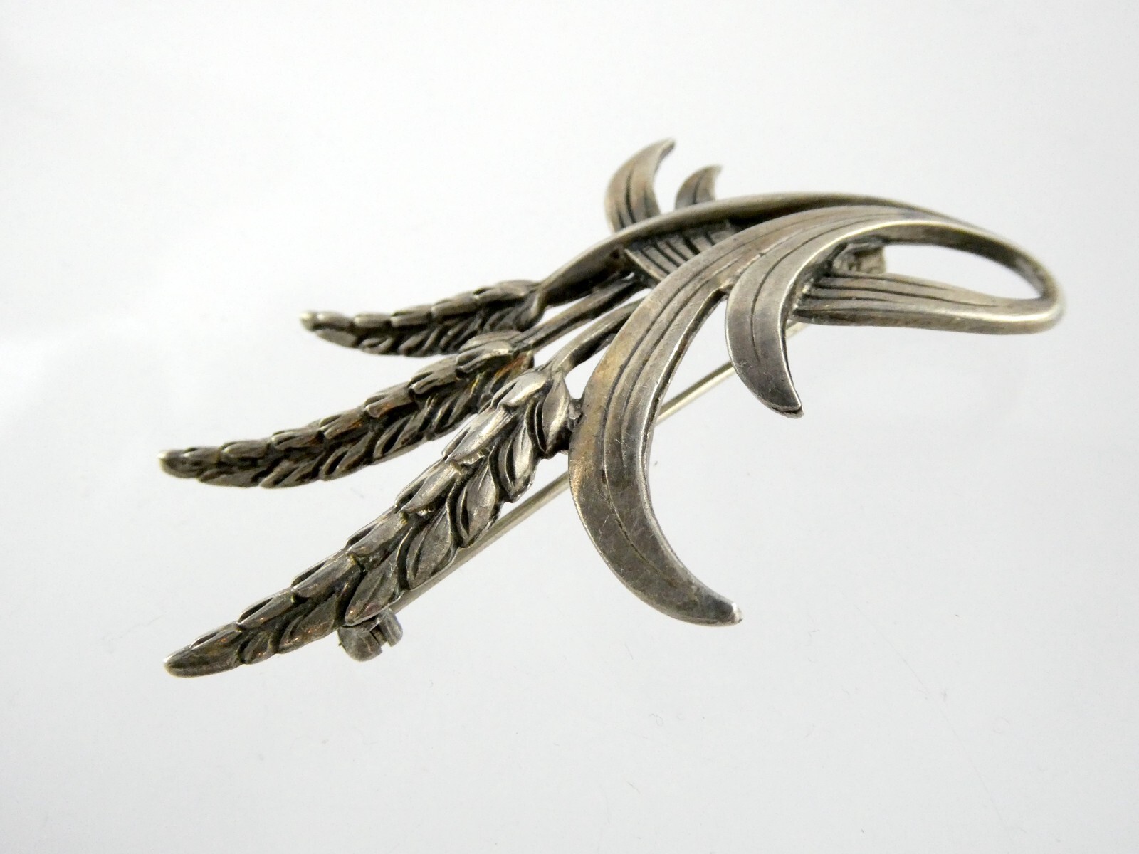 Vintage Danecraft Sterling Silver Wheat Stalks Brooch Pin 925 13.9g 2 3/8 Inches