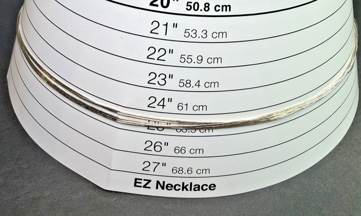 Vintage 25″ Long Five Strand Liquid Sterling Silver Necklace With Hook Clasp